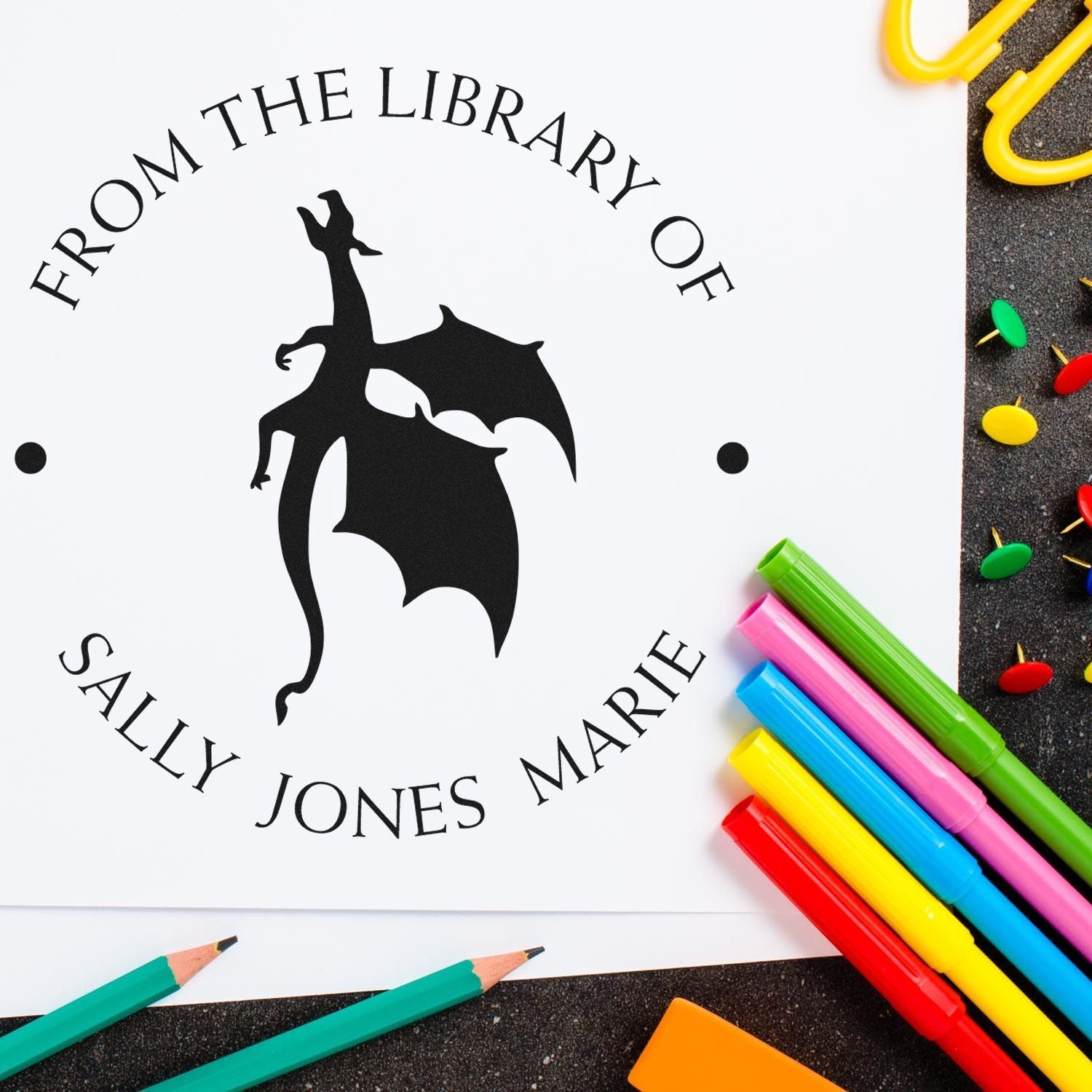 Pre-Inked Quantum Quiver Personalized Name Stamper - Engineer Seal Stamps