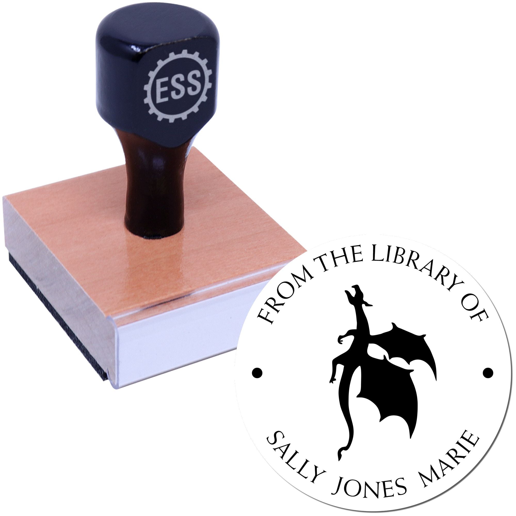 Wood Handle Quantum Quiver Custom Book Ownership Label Stamper - Engineer Seal Stamps