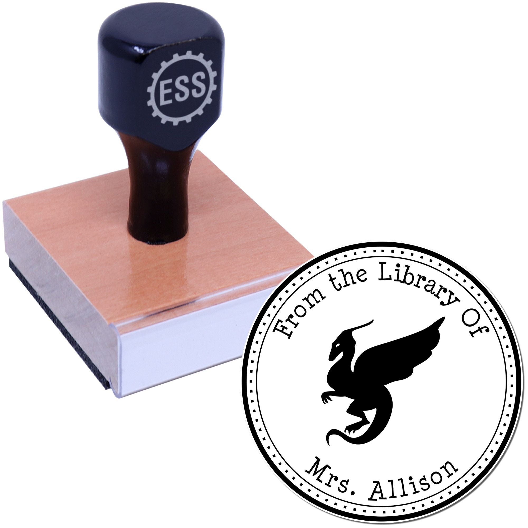 Wood Handle Orion Smoke Custom Book Property Stamper - Engineer Seal Stamps