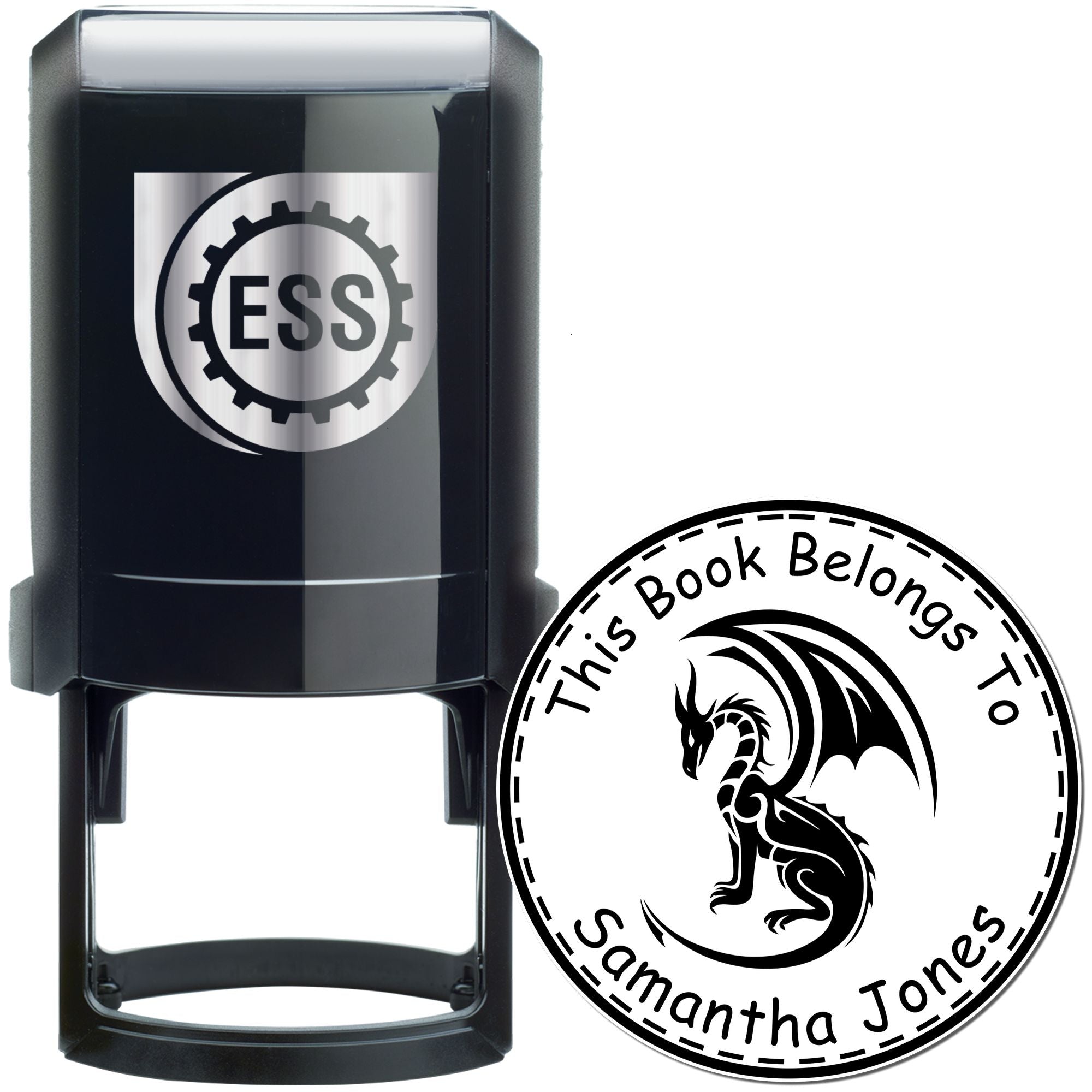 Self-Inking Flame Hearted Custom Made Book Library Stamp - Engineer Seal Stamps