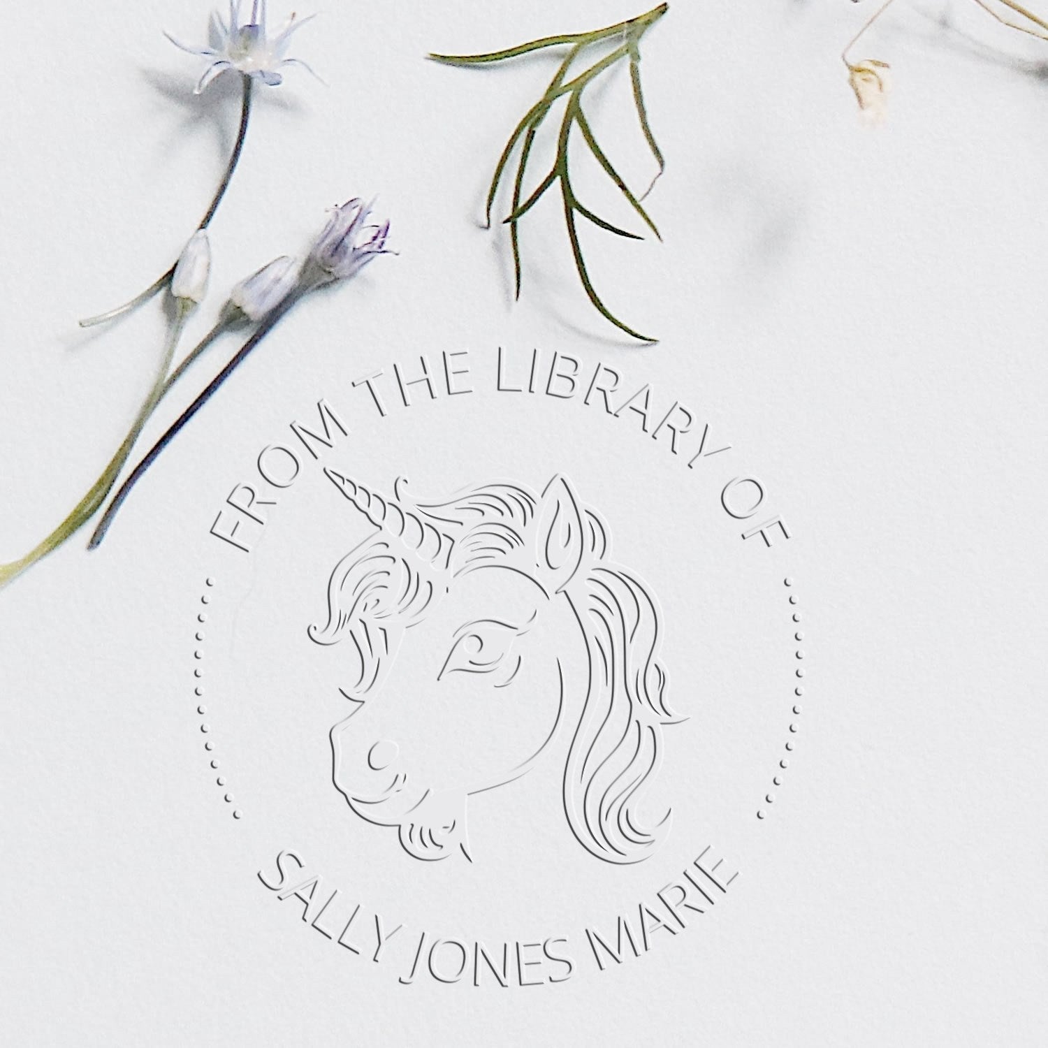 Soft Glittermane Unicorn Customized From The Desk Of Embossing Seal - Engineer Seal Stamps