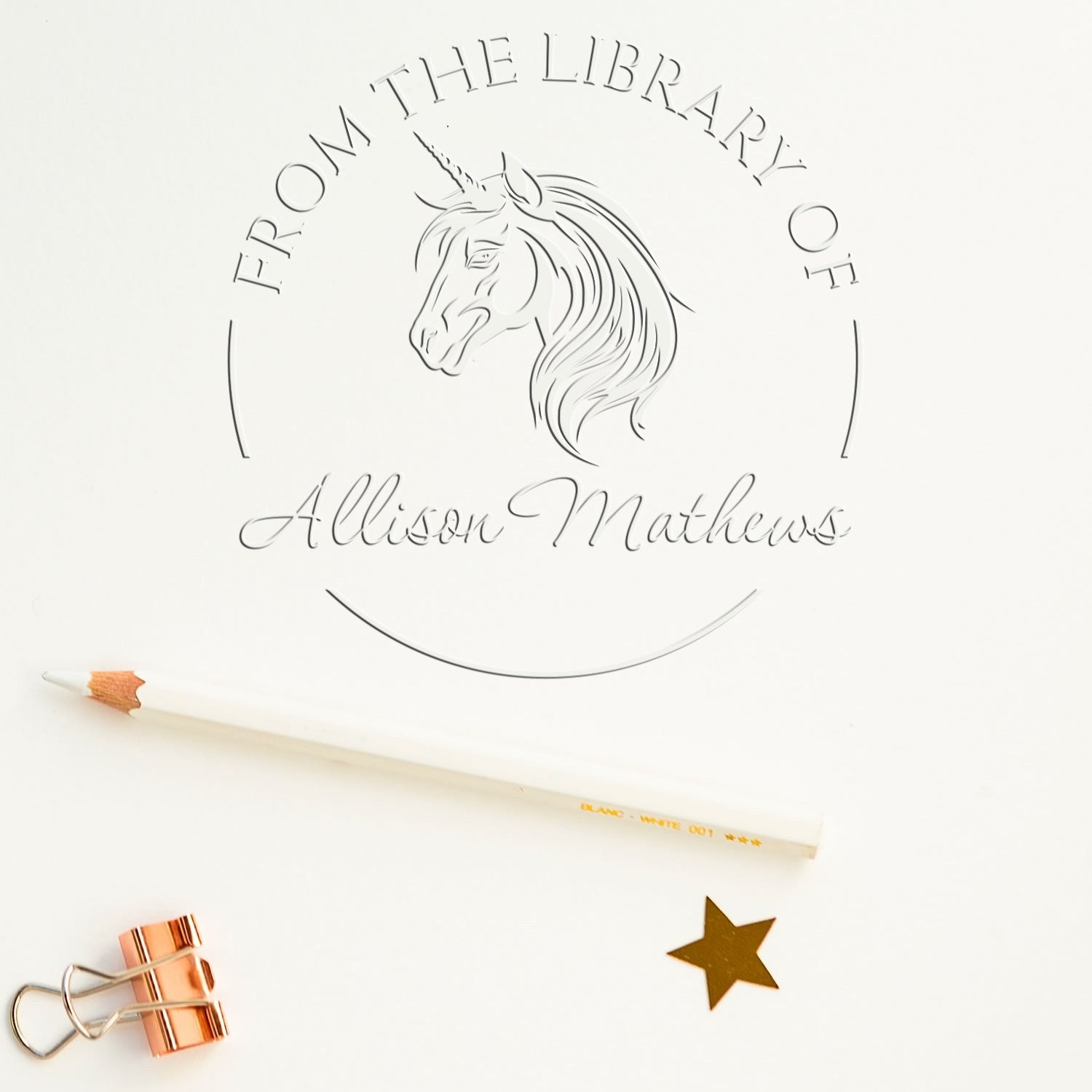 Soft Rainbowdash Unicorn Customized This Book Belongs To Embosser - Engineer Seal Stamps