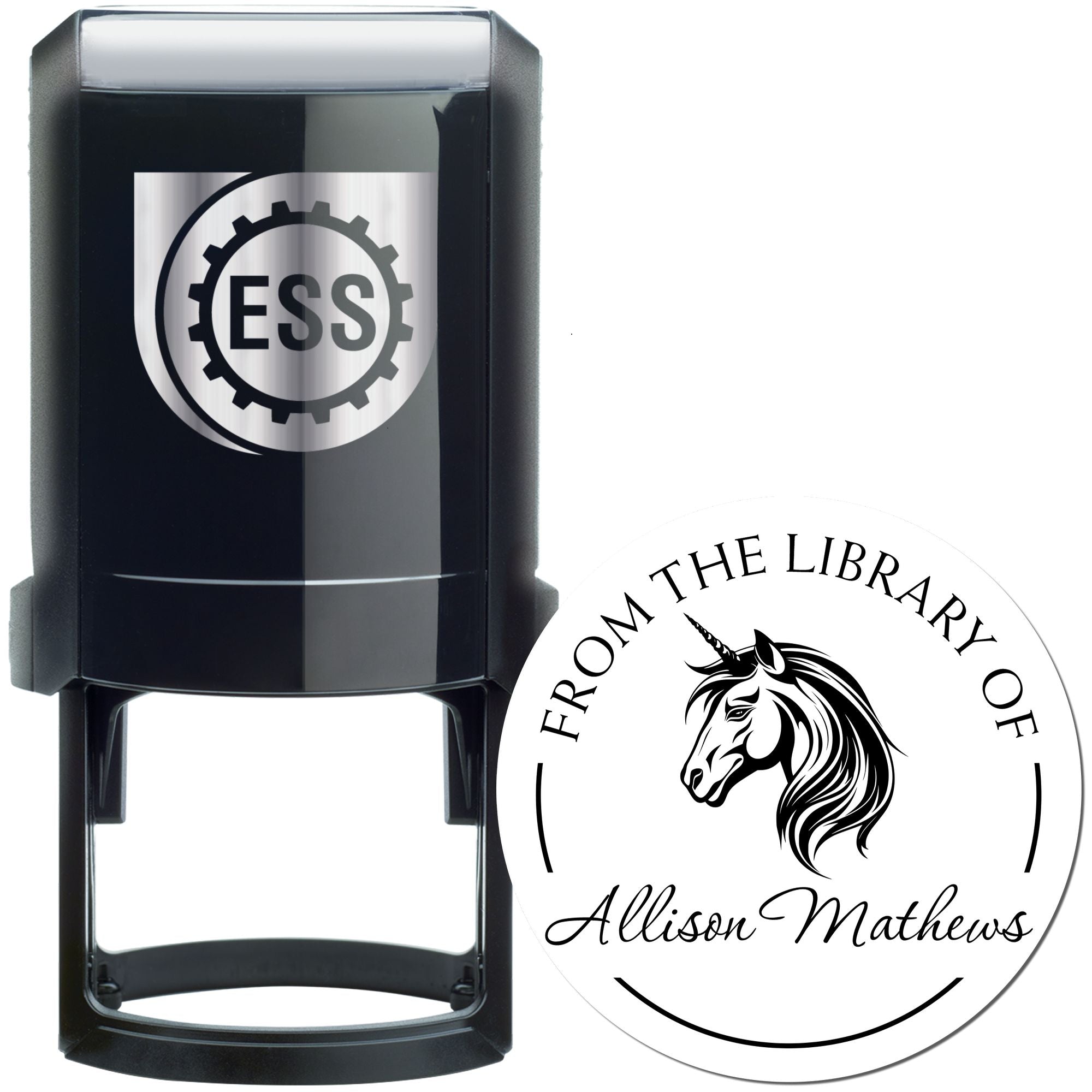 Rainbowdash Unicorn Self-Inking Custom Library Name Stamp - Engineer Seal Stamps
