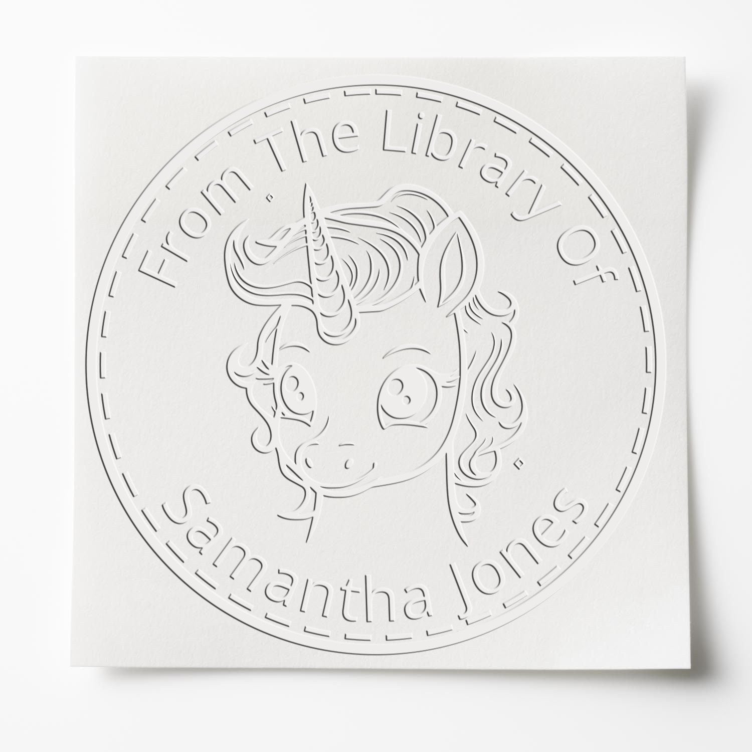Soft Moonbeam Unicorn Customized Book Label Embosser