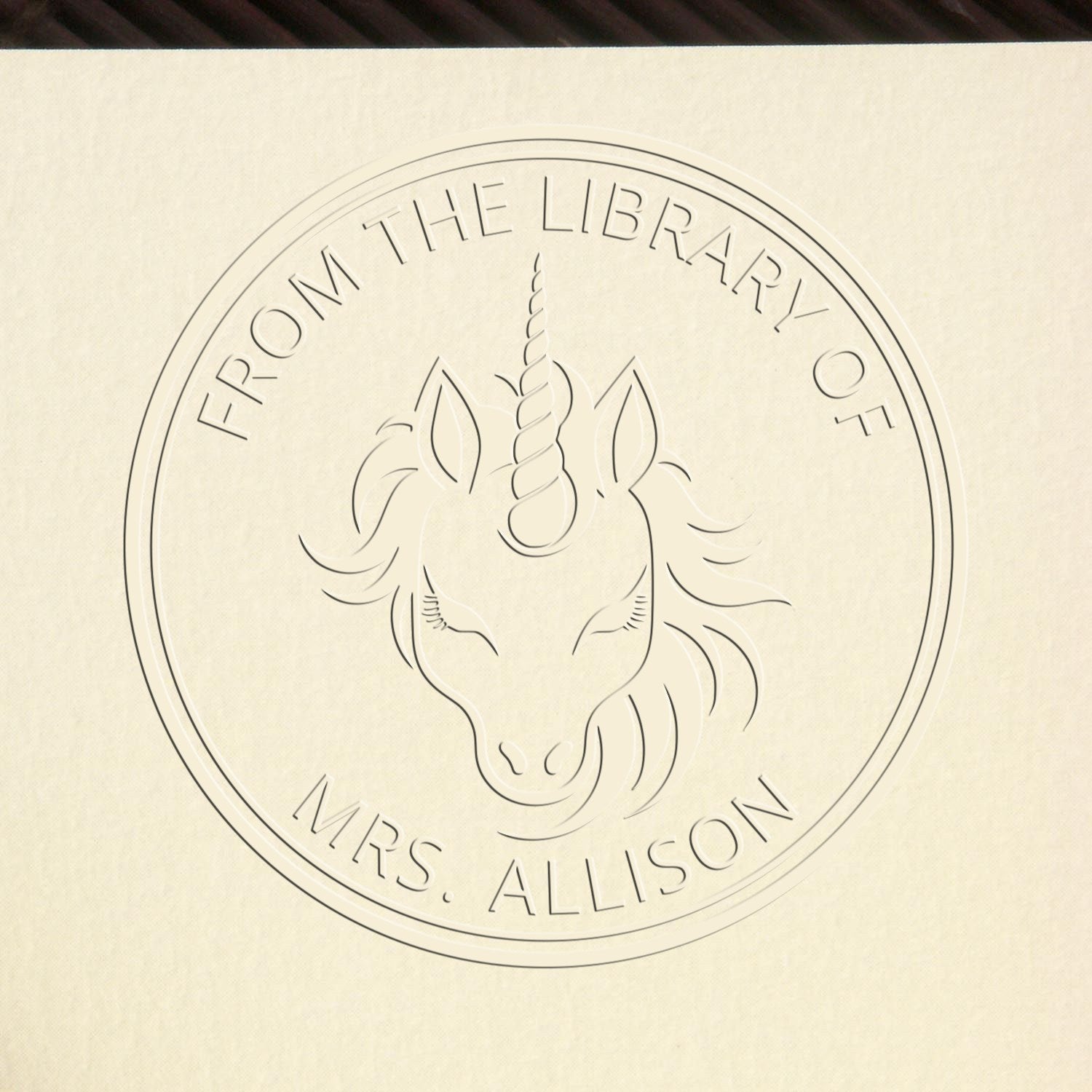 Soft Twinklehorn Magical Unicorn Customized Book Label Embossing Seal - Engineer Seal Stamps