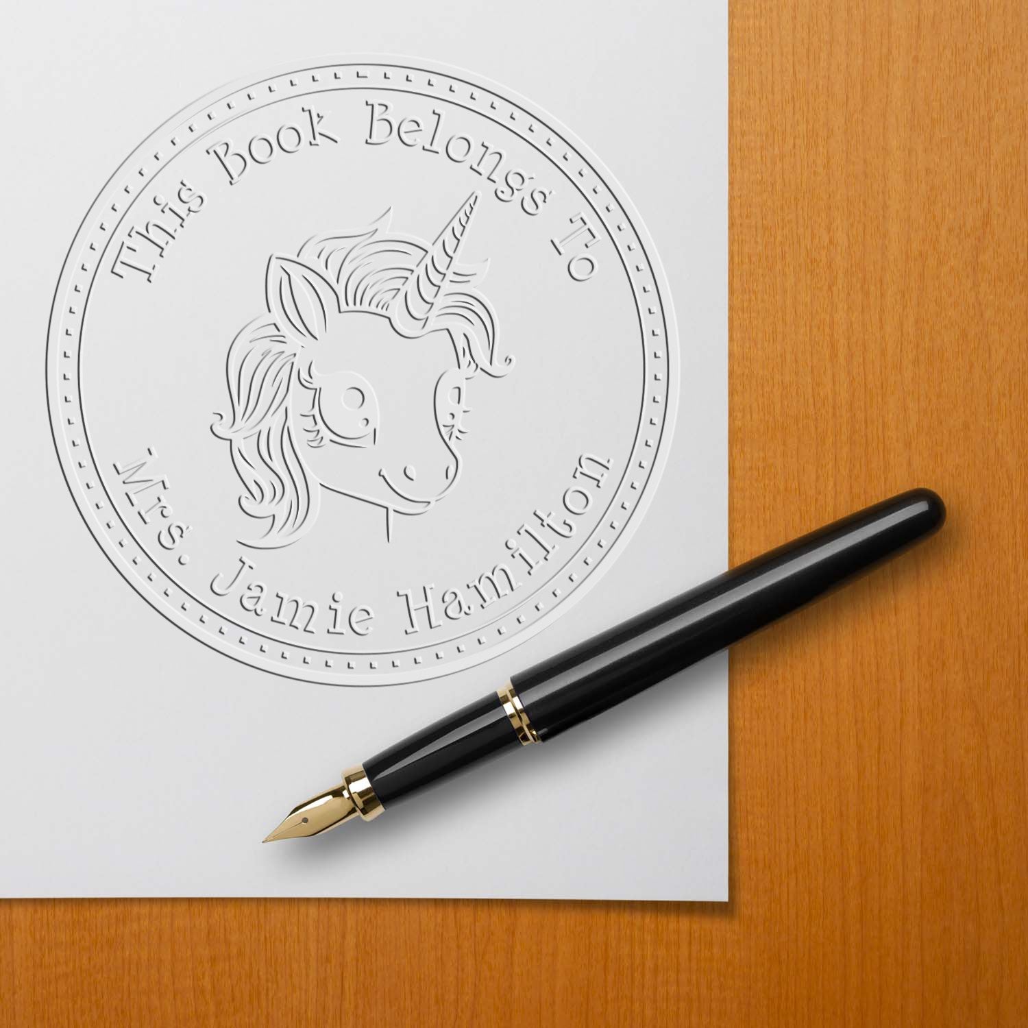 Crystalgaze Magical Unicorn Desk Customized Book Mark Seal - Engineer Seal Stamps