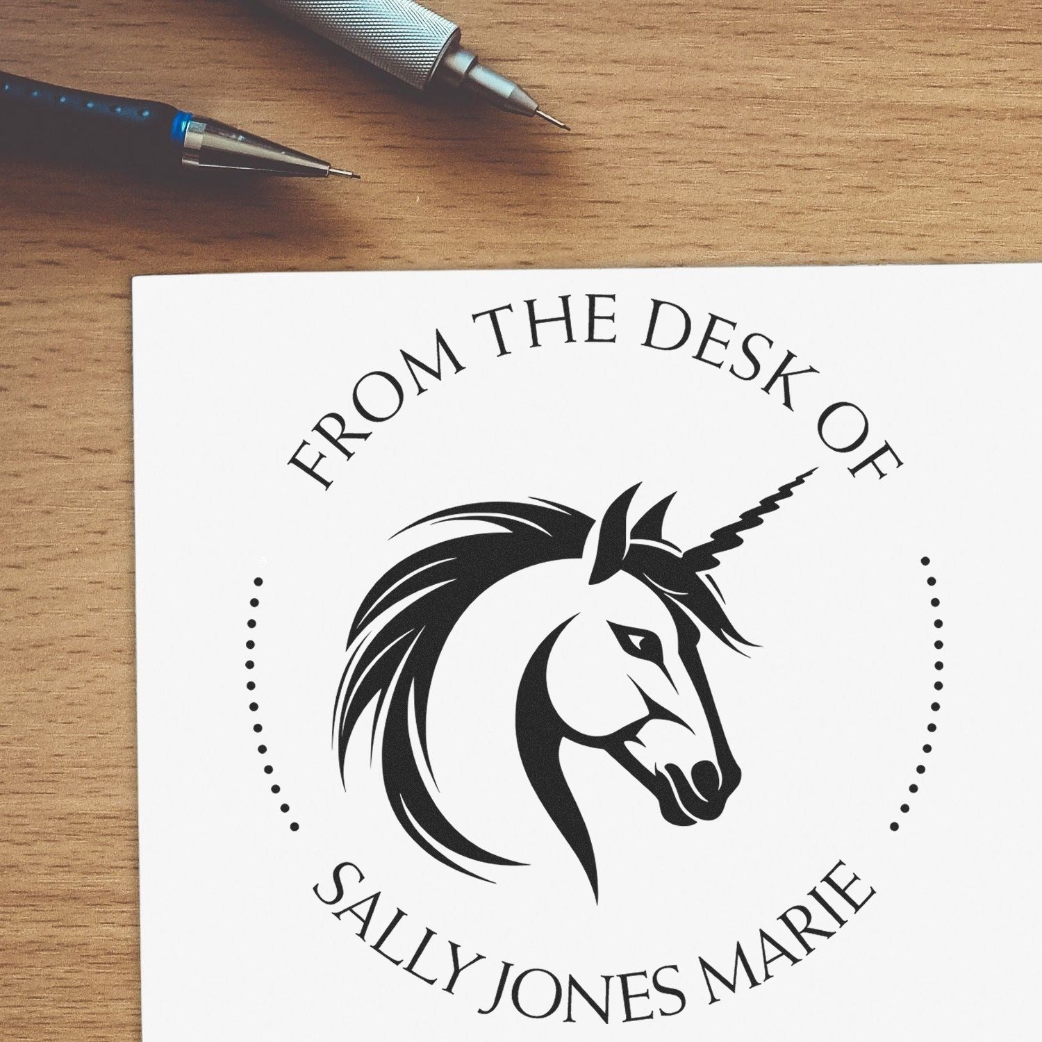 Magicwhisper Magical Unicorn Pre-Inked Customized Bookplate Label Stamp - Engineer Seal Stamps