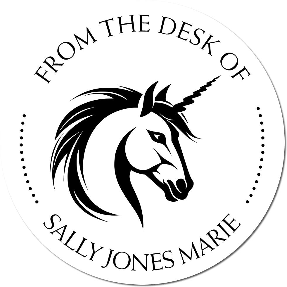 Magicwhisper Magical Unicorn Pre-Inked Customized Bookplate Label Stamp - Engineer Seal Stamps