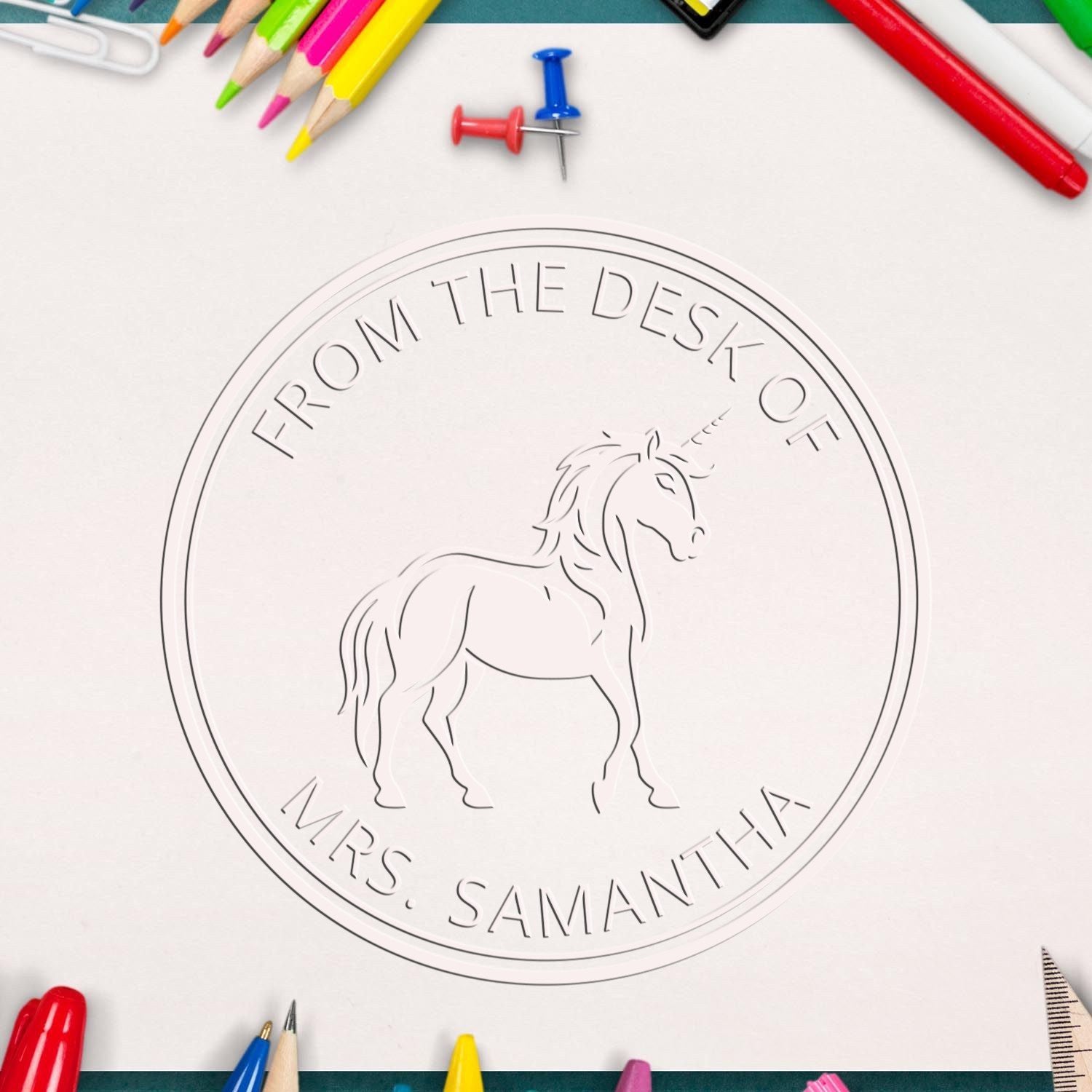 Majesticdream Magical Unicorn Desk Customized Library Book Belongs To Embossing Seal - Engineer Seal Stamps