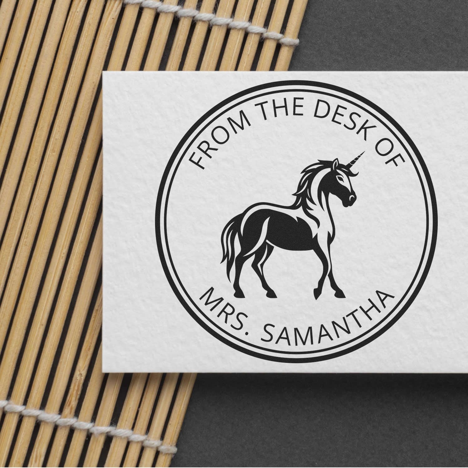 Wood Handle Majesticdream Magical Unicorn Customizable From The Office Of Stamp - Engineer Seal Stamps