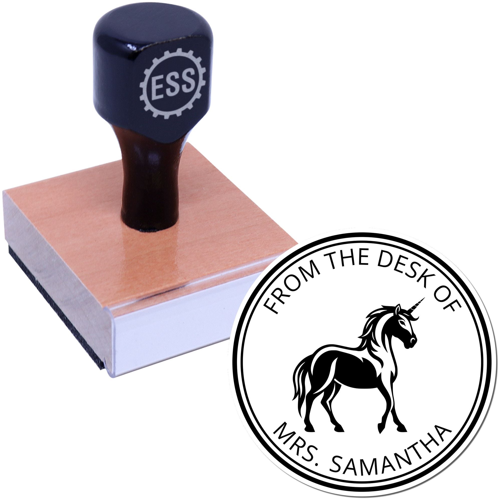 Wood Handle Majesticdream Magical Unicorn Customizable From The Office Of Stamp - Engineer Seal Stamps