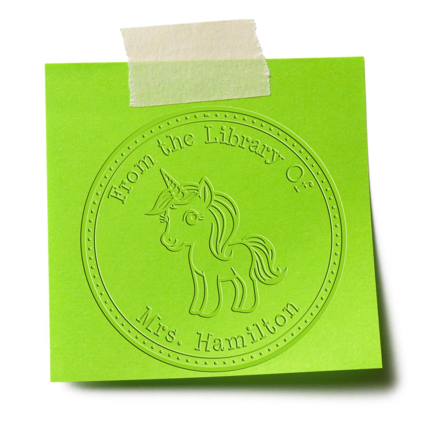 Etherealcharm Magical Unicorn Hybrid Personalized Library Name Seal - Engineer Seal Stamps