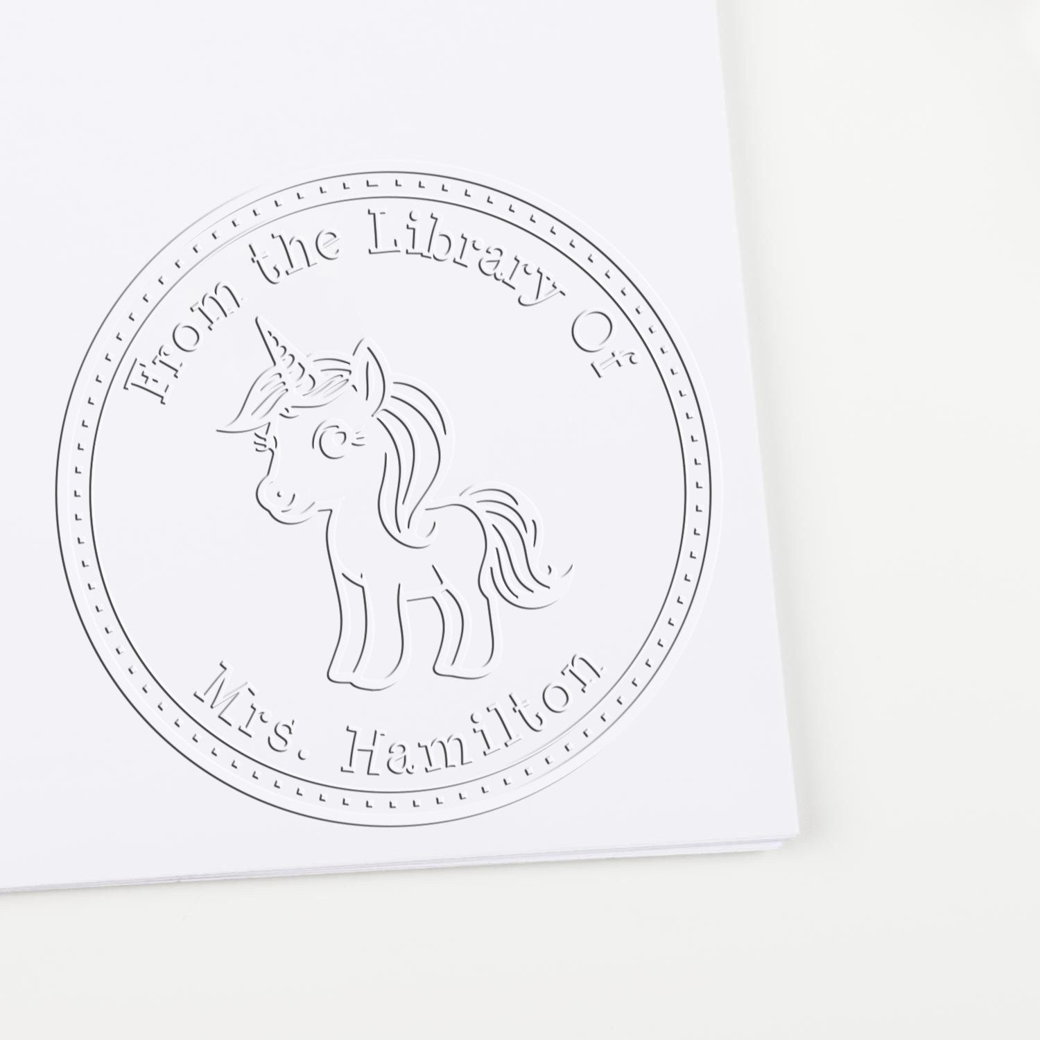 Etherealcharm Magical Unicorn Handheld Custom Book Library Name Embosser