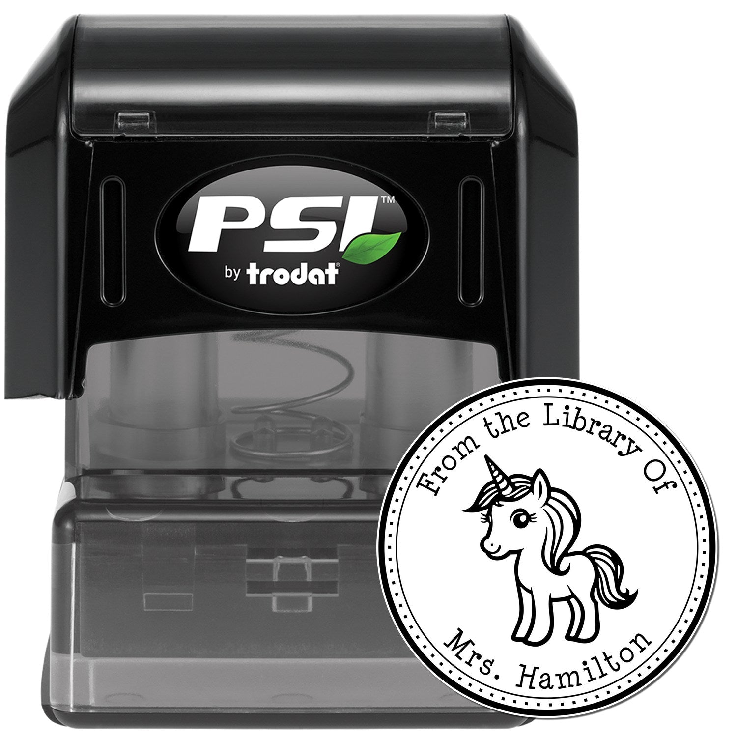 Etherealcharm Magical Unicorn Pre-Inked Customized Library Ownership Stamp - Engineer Seal Stamps