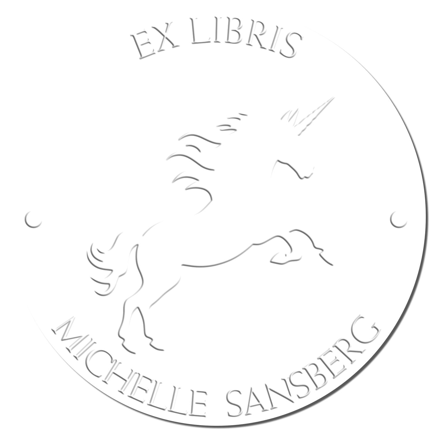 Iridescentsky Magical Unicorn Handheld Custom Book Library Name Embossing Seal - Engineer Seal Stamps