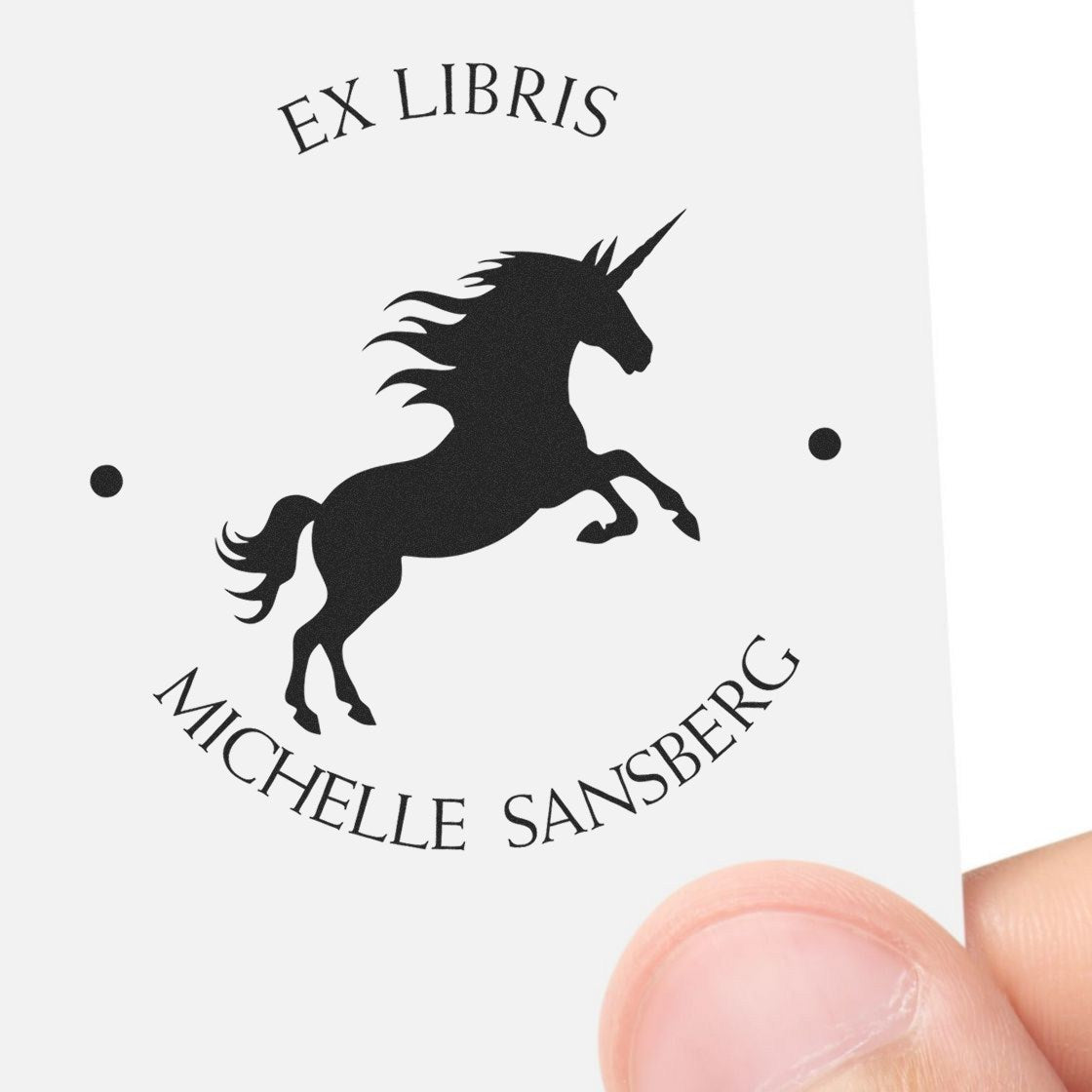 Wood Handle Iridescentsky Magical Unicorn Customizable Book Design Stamp - Engineer Seal Stamps