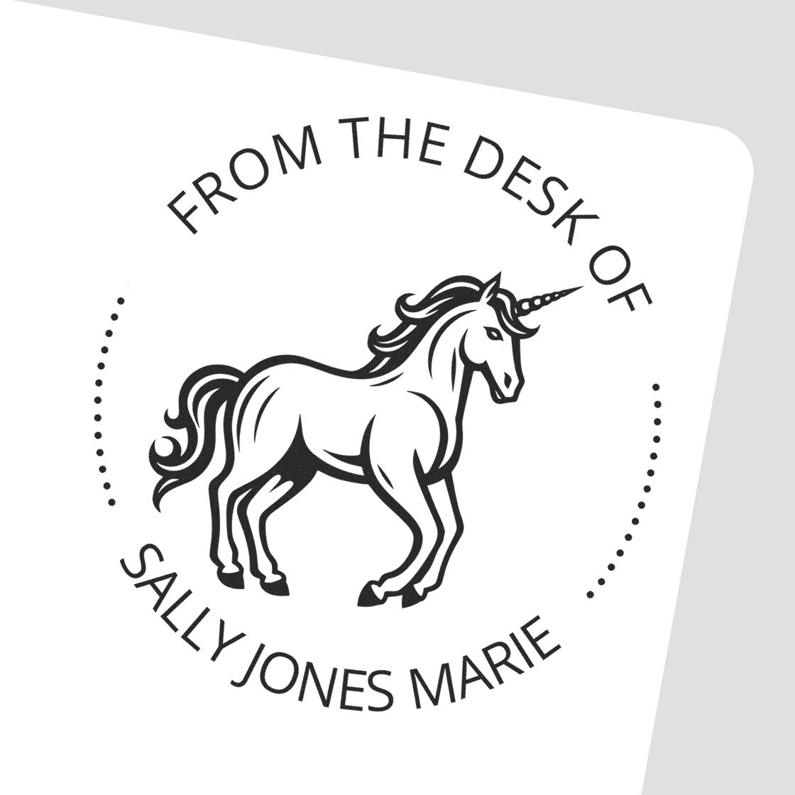 Pearlescent Unicorn Self-Inking Custom Ex Libris Design Stamp - Engineer Seal Stamps