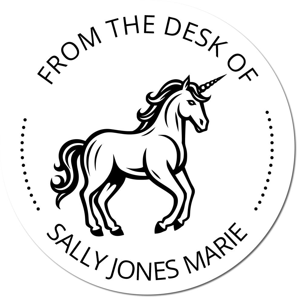 Wood Handle Pearlescent Unicorn Customizable Book Mark Stamp - Engineer Seal Stamps