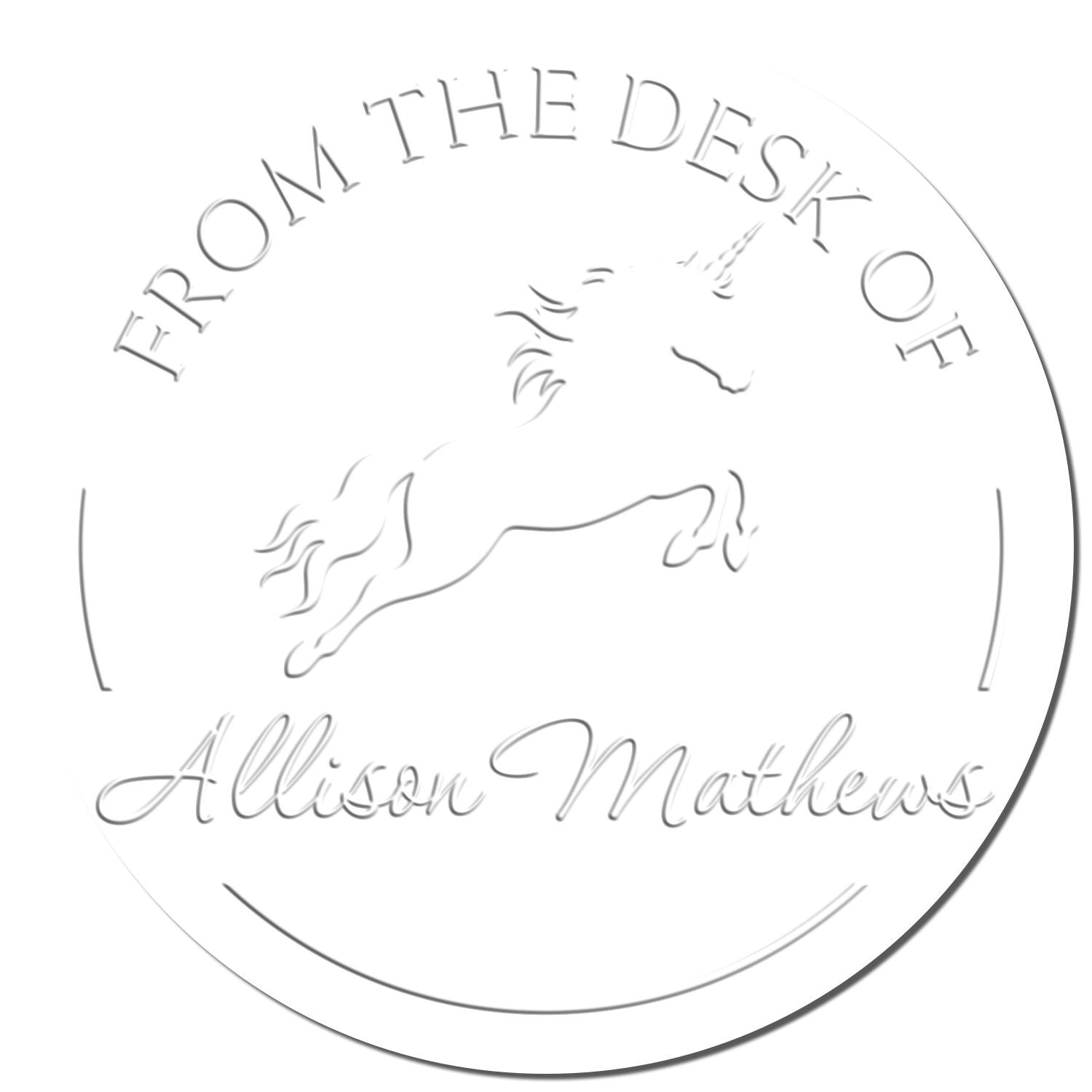 Luminoushalo Unicorn Handheld Custom Name For Library Seal - Engineer Seal Stamps