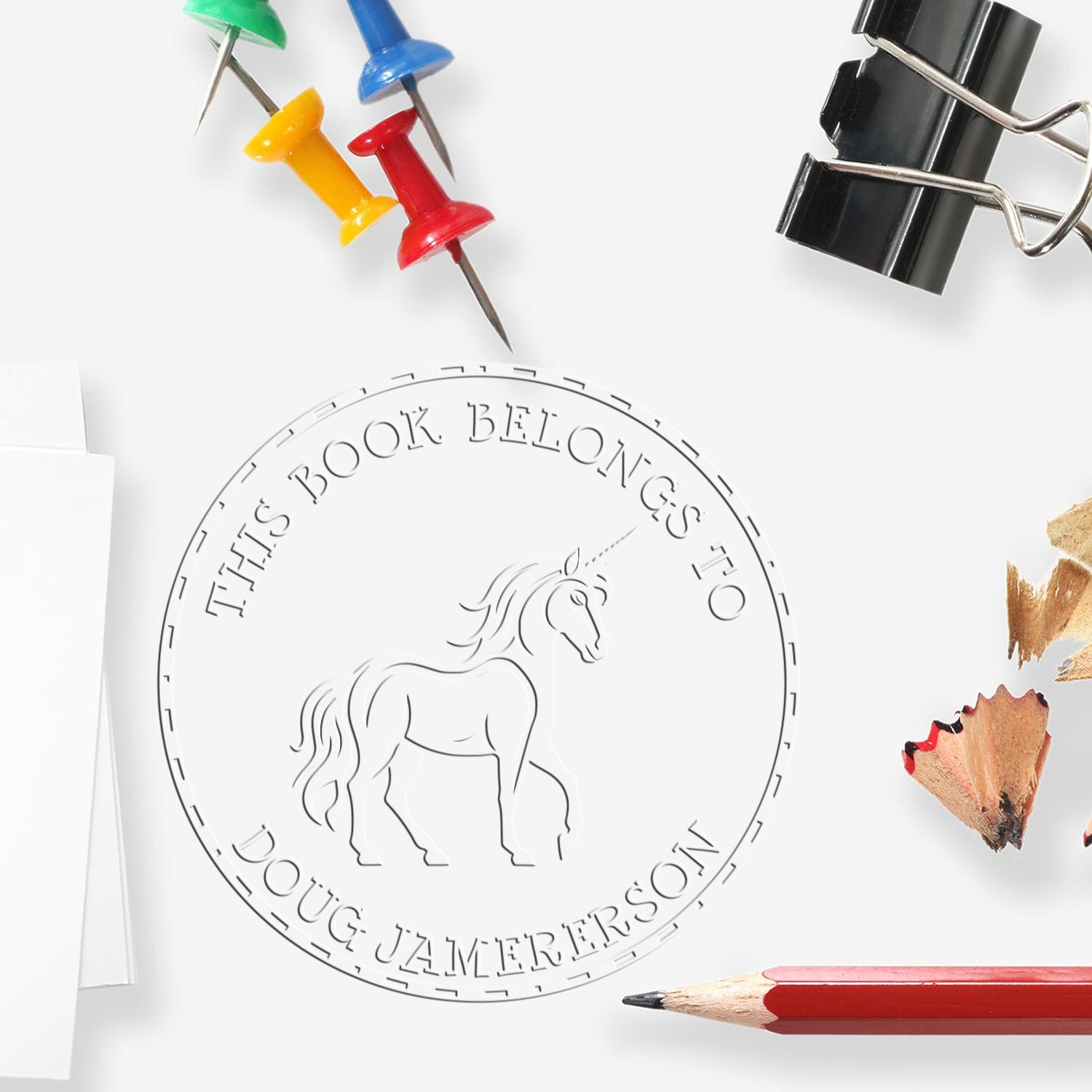 Soft Fairydust Unicorn Customized Book Marking Embossing Seal