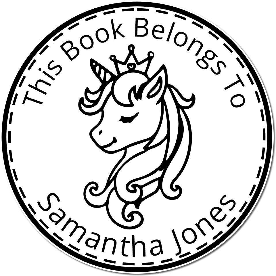 Wood Handle Radiantgallop Unicorn Customizable Read It Love It Stamp - Engineer Seal Stamps