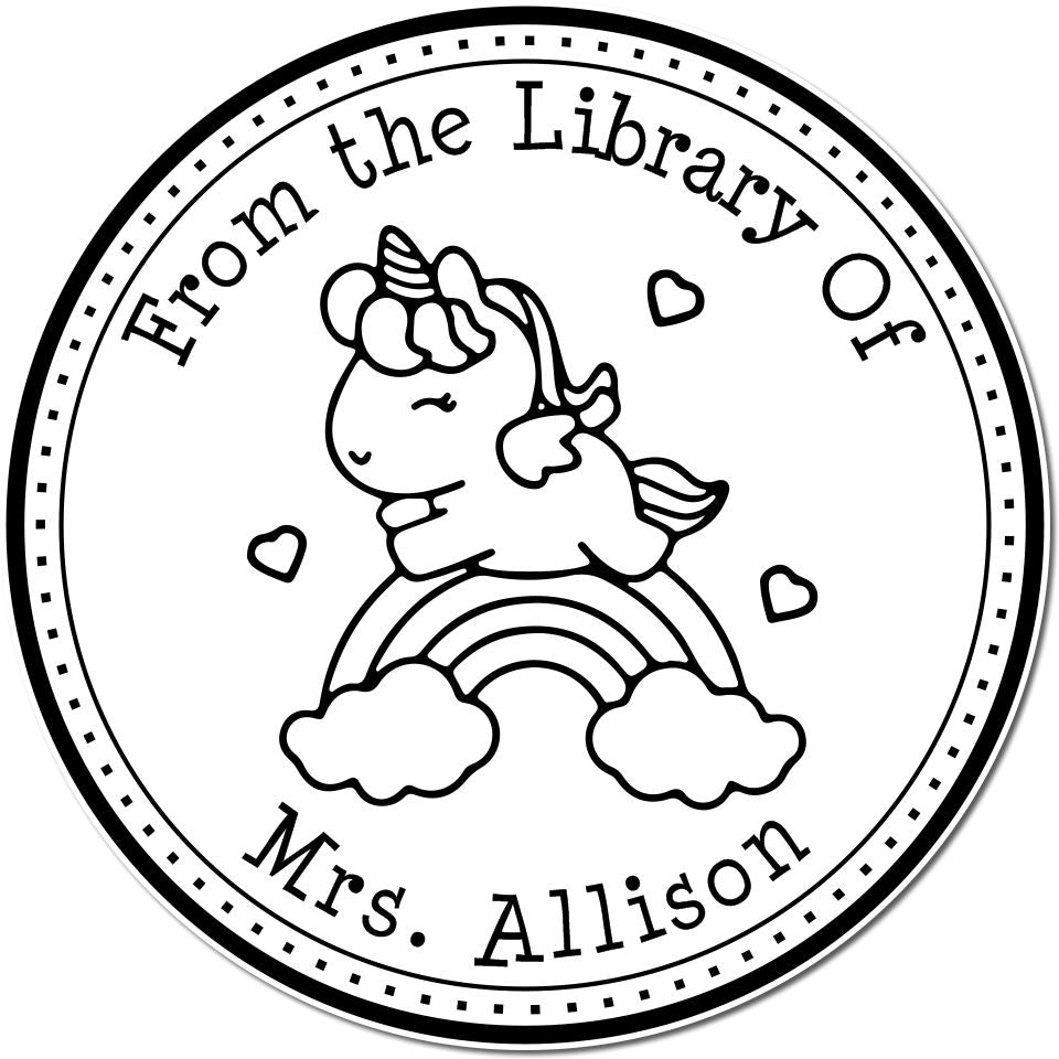 Rainbowdance Unicorn Pre-Inked Customized From The Private Collection Of Stamp - Engineer Seal Stamps
