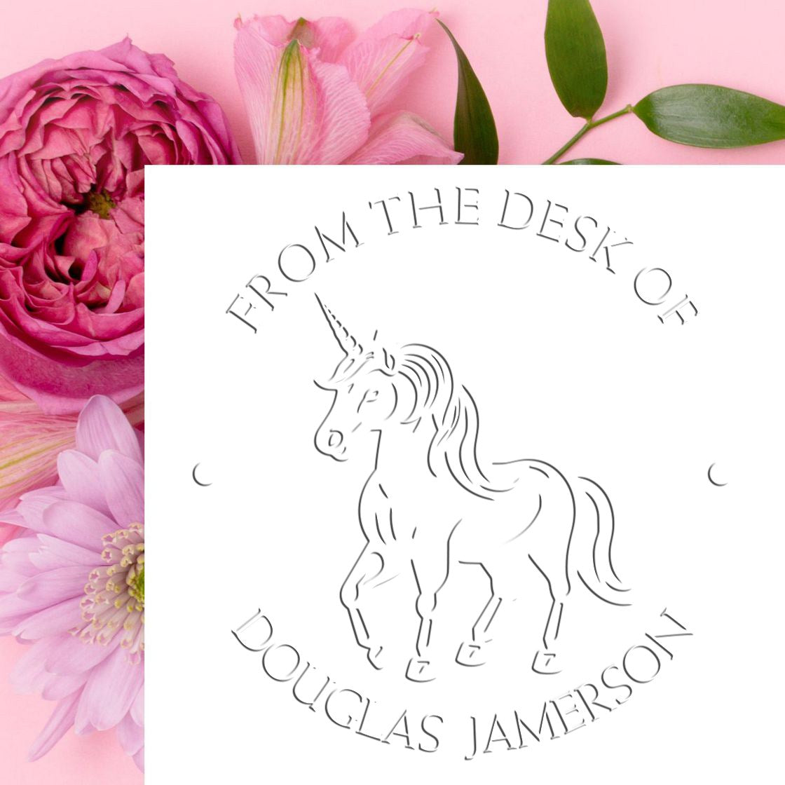 Heavenlymist Unicorn Desk Custom-Made Ex Libris Embossing Seal - Engineer Seal Stamps