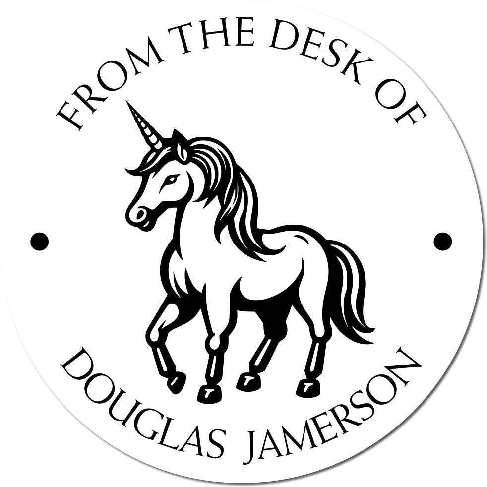 Wood Handle Heavenlymist Unicorn Ex Libris Art Stamp - Engineer Seal Stamps