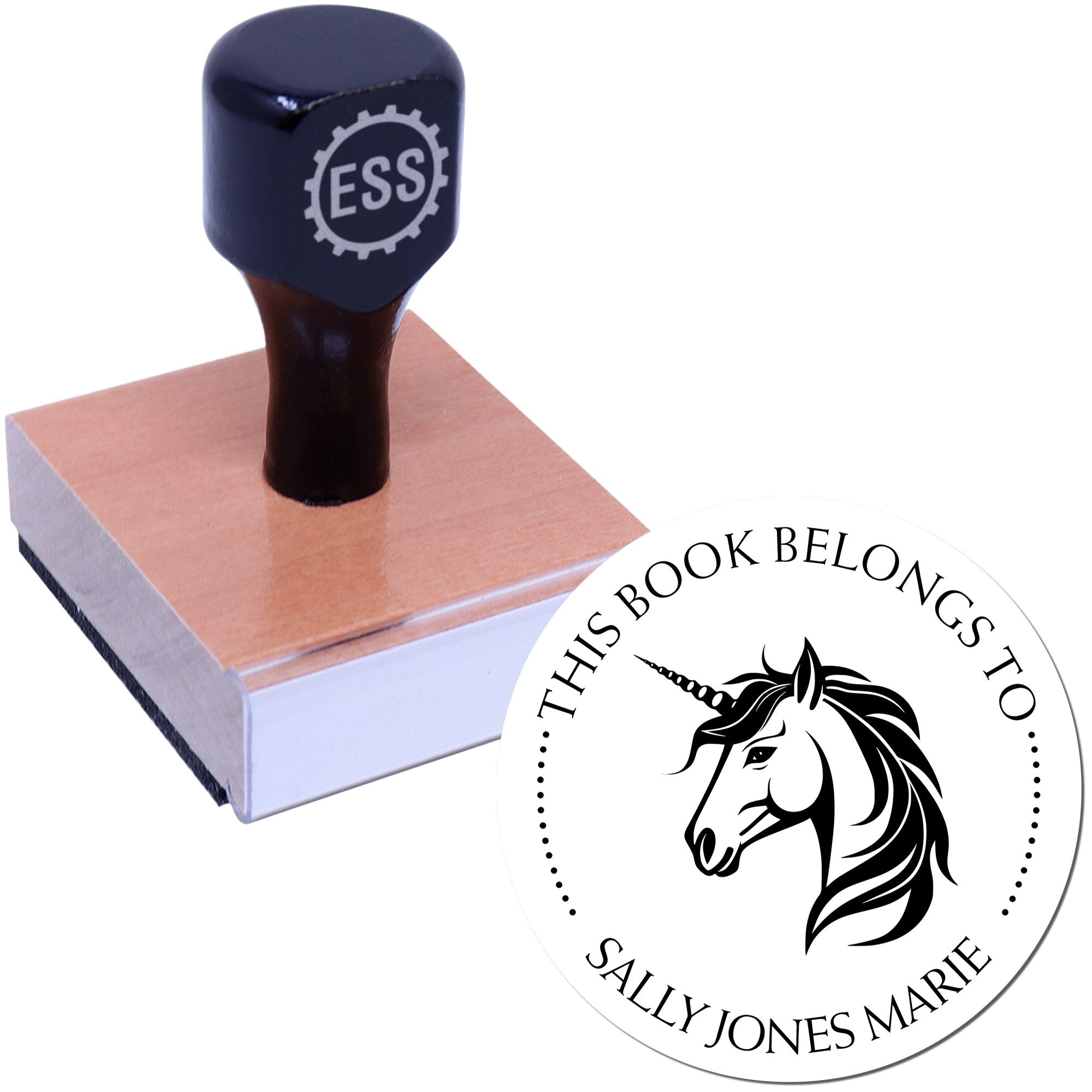 Wood Handle Eclipsewing Unicorn Ex Libris Library Stamp - Engineer Seal Stamps