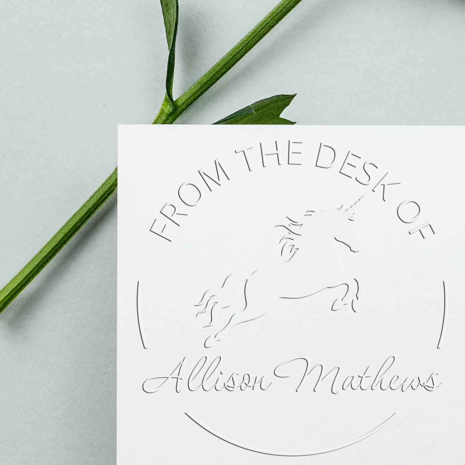 Mysticwisp Unicorn Desk Custom-Made Ex Libris Bookplate Seal - Engineer Seal Stamps