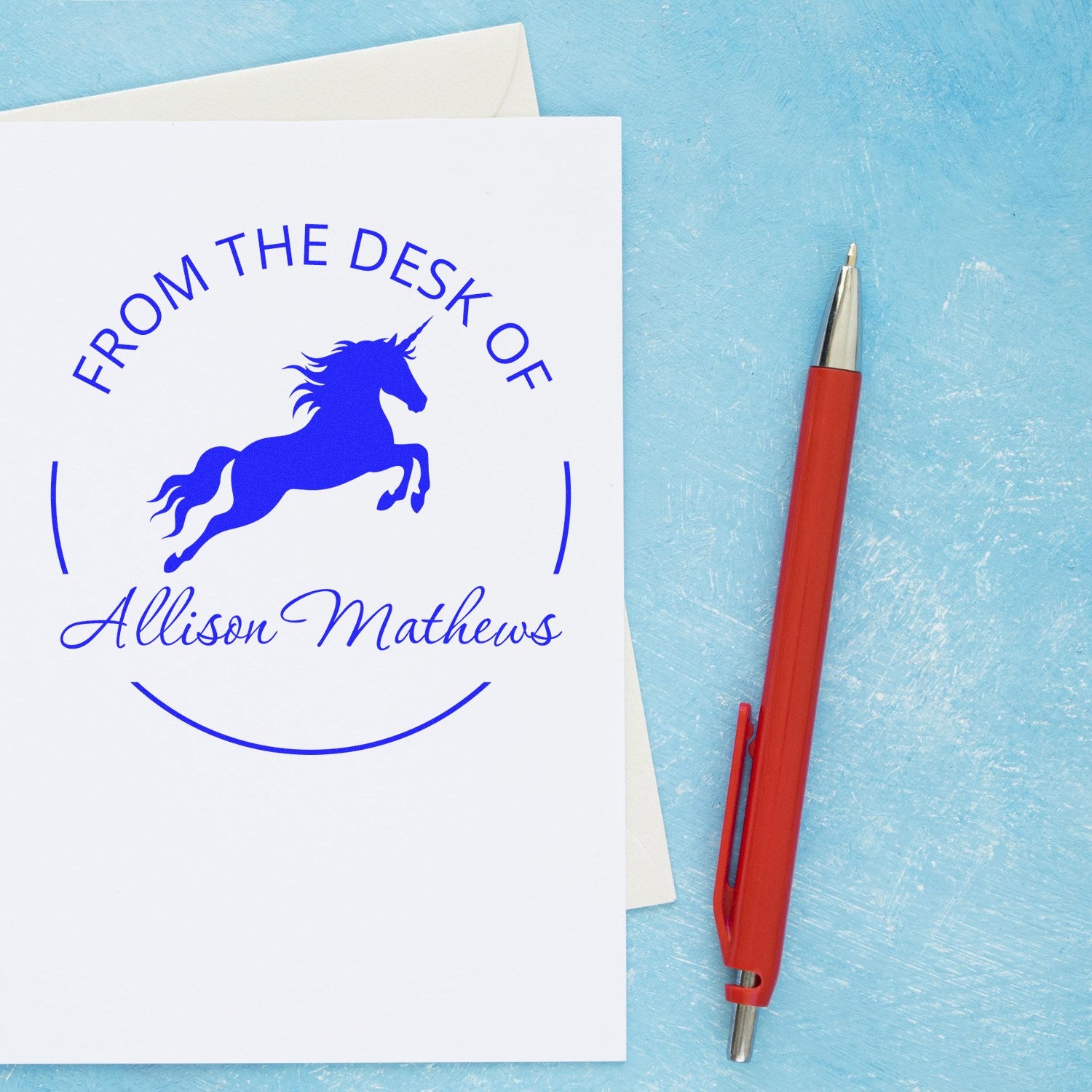 Mysticwisp Unicorn Self-Inking Custom Book Lover Gift Stamp - Engineer Seal Stamps