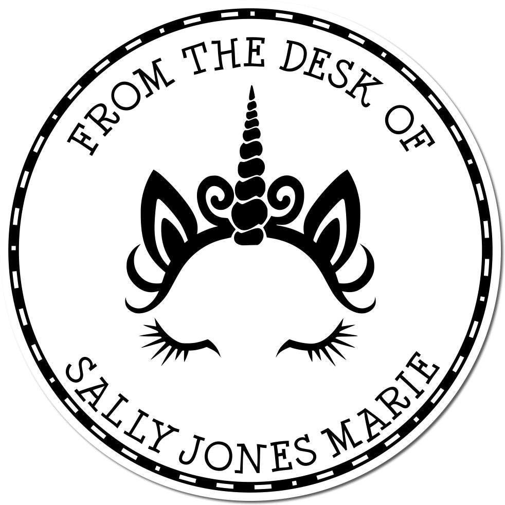 Wood Handle Nebulamane Unicorn From The Library Of Stamp - Engineer Seal Stamps