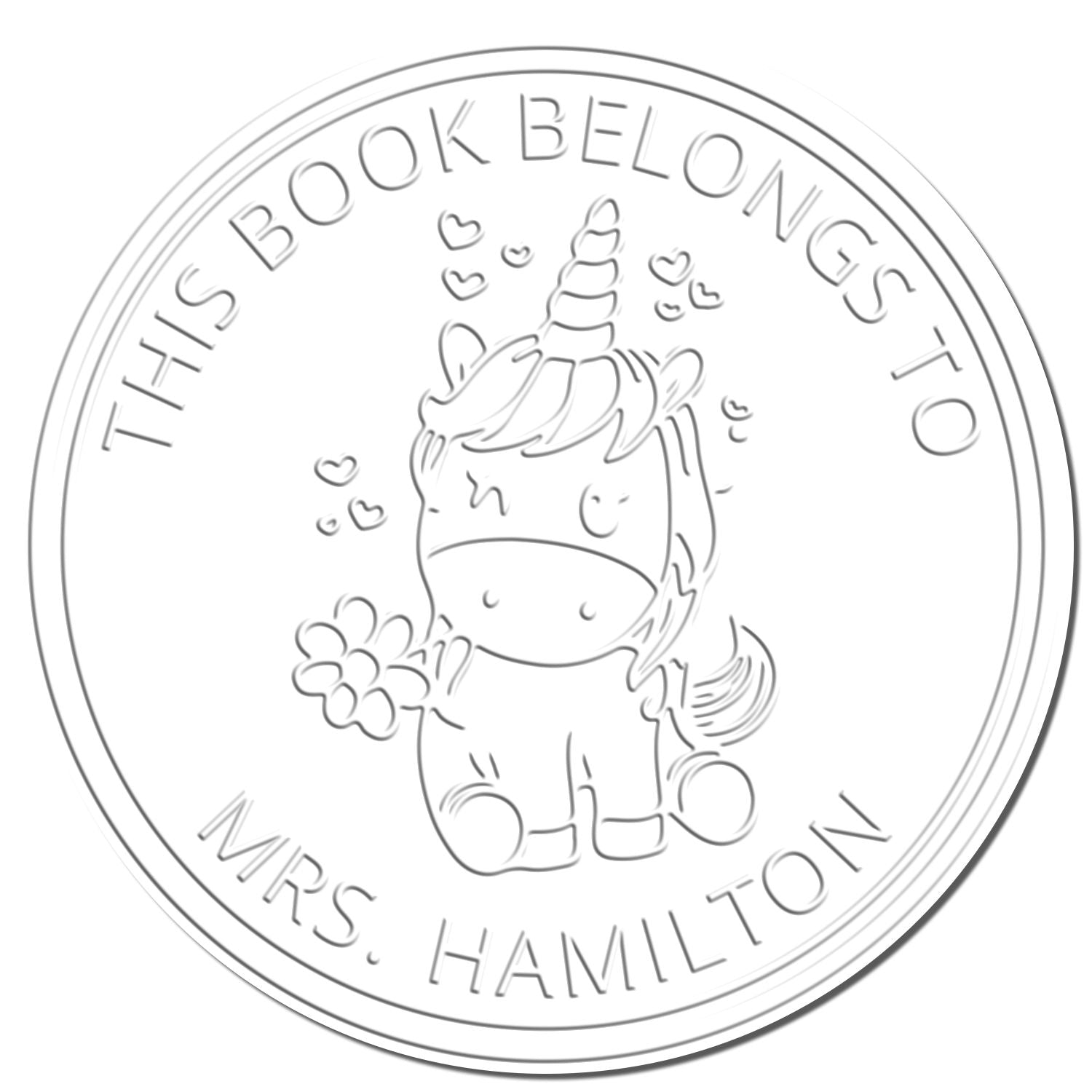 Harmonybloom Unicorn Handheld Custom Belongs To The Library Of Embossing Seal - Engineer Seal Stamps