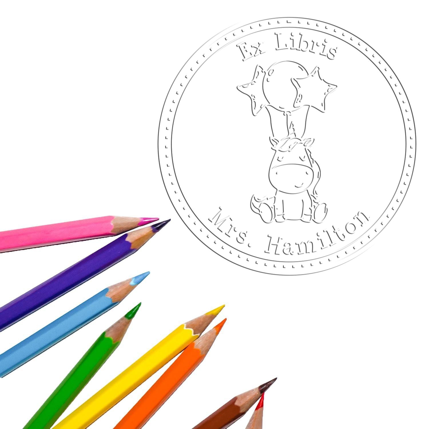 Soft Miraclewhirl Mythical Unicorn Customized Book Logo Embossing Seal