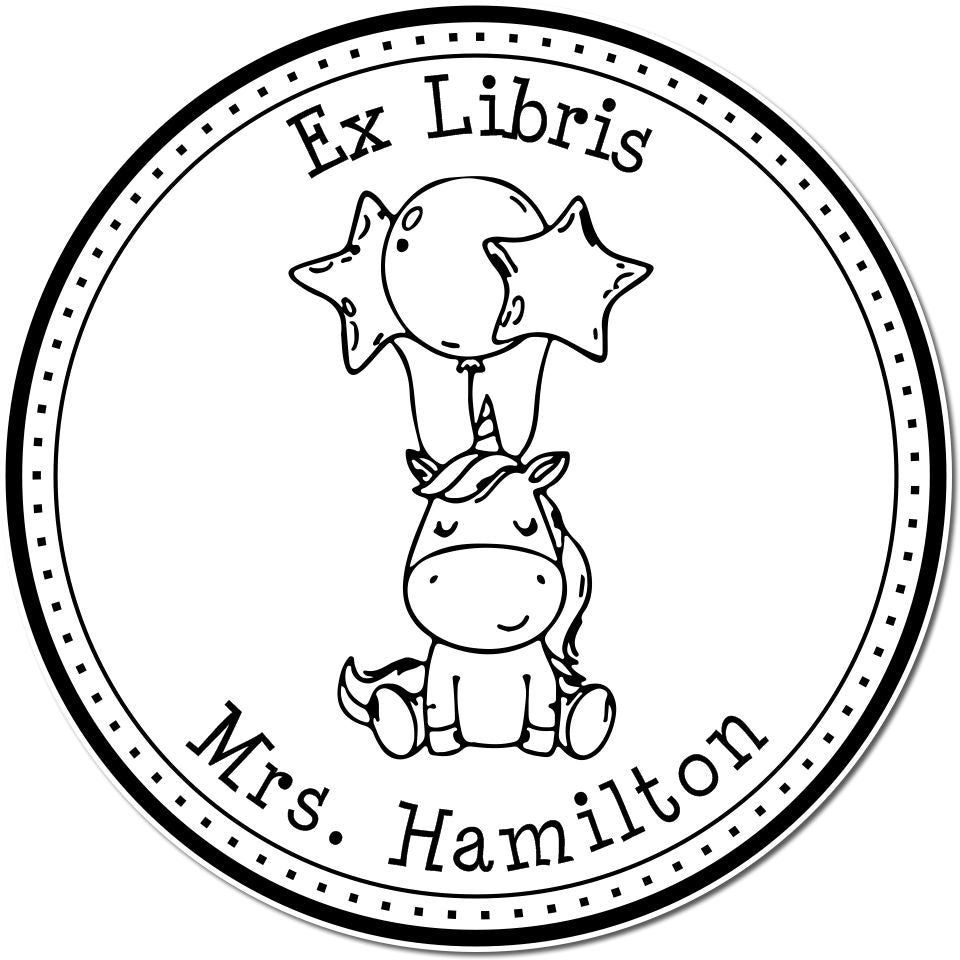 Miraclewhirl Mythical Unicorn Self-Inking Custom Library Of Stamp - Engineer Seal Stamps