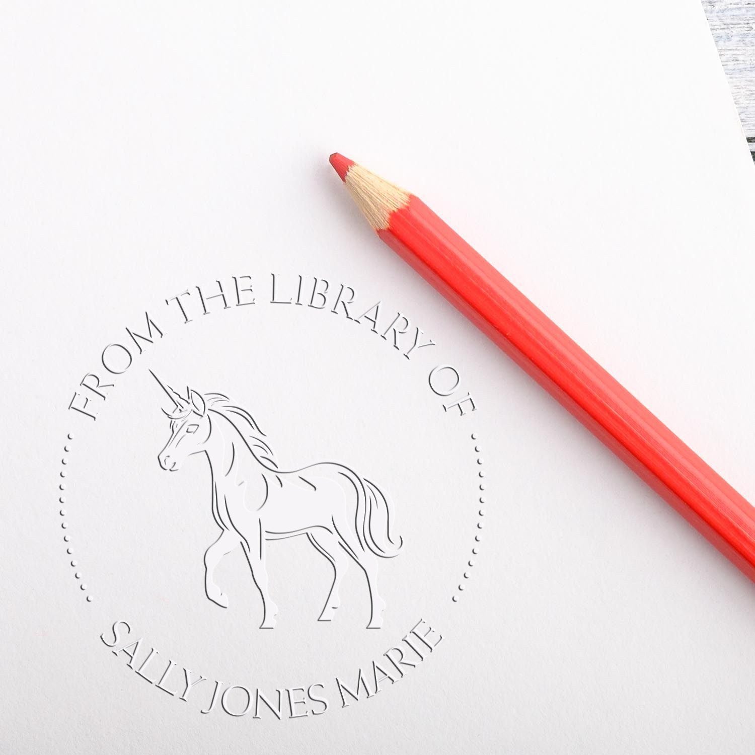 Soft Blissfulglimmer Mythical Unicorn Customized Book Insignia Seal