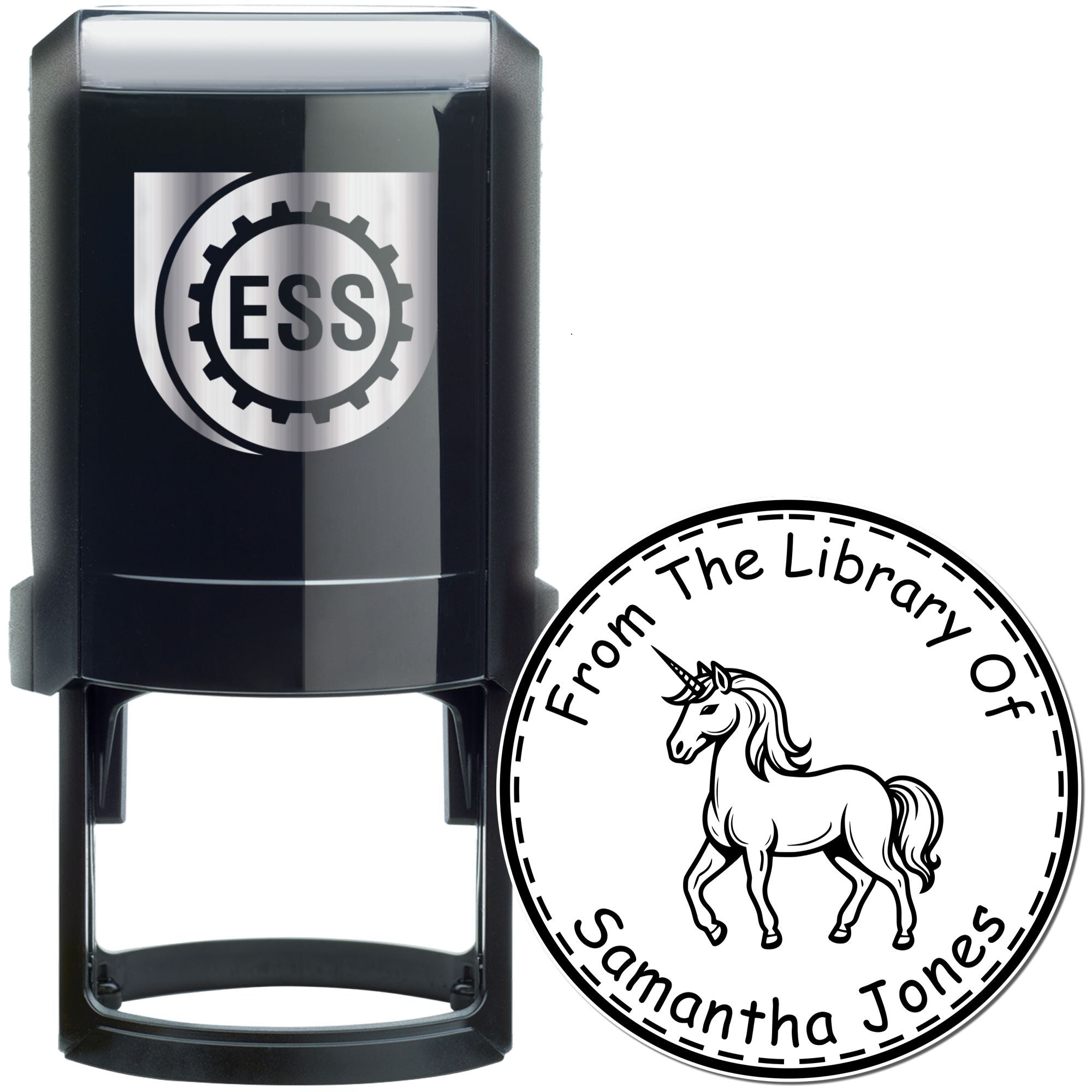 Joyfulgallop Mythical Unicorn Self-Inking Personalized Ex Libris Library Stamp - Engineer Seal Stamps