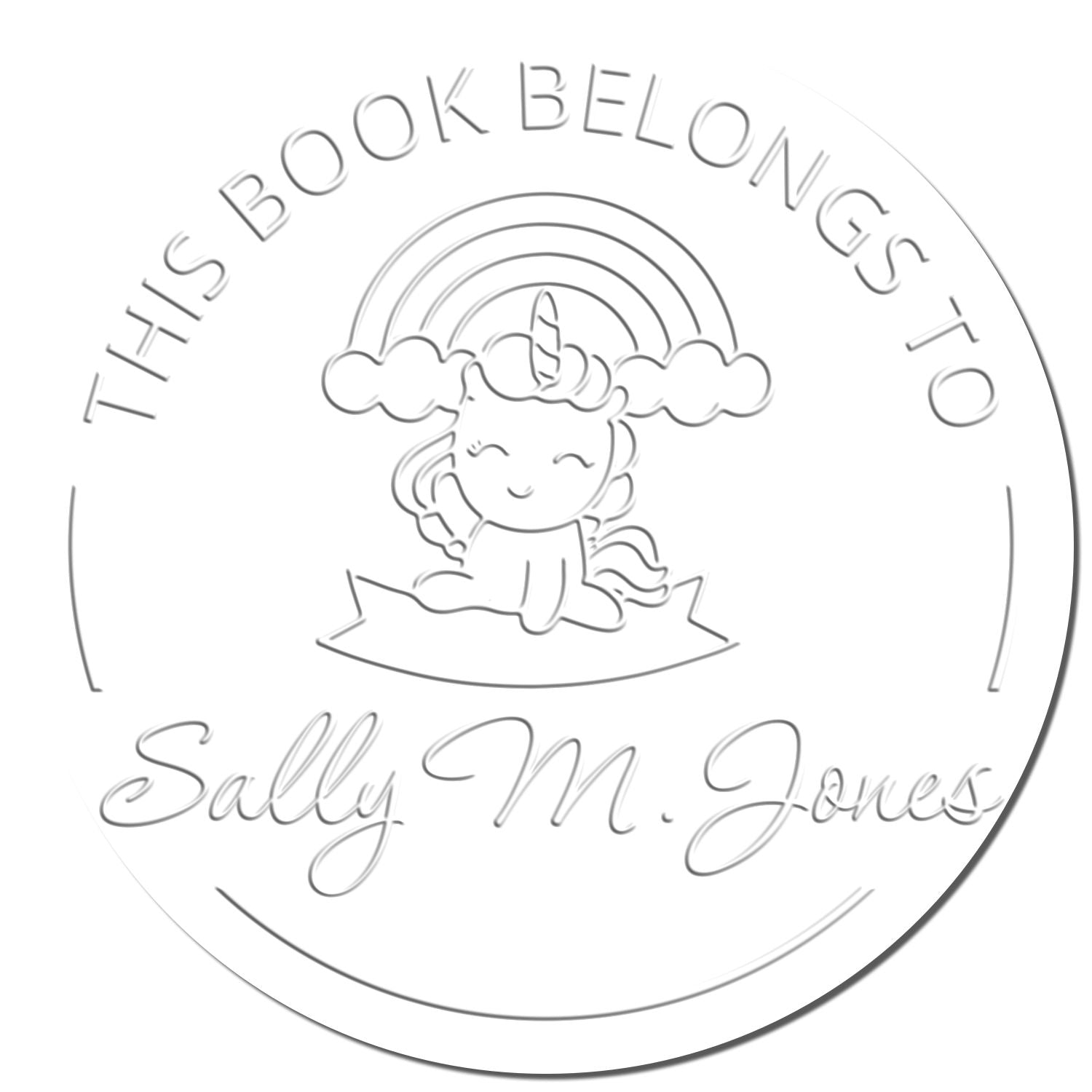 Azurebliss Unicorn Hybrid Personalized Library Book With Name Embossing Seal - Engineer Seal Stamps