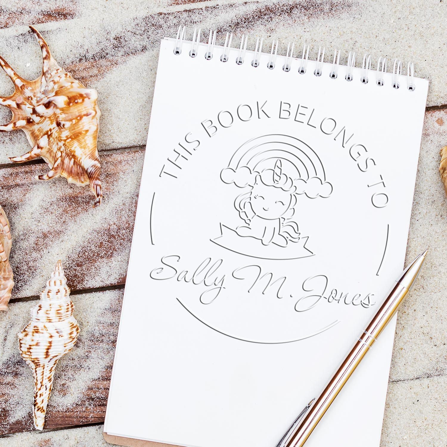 Soft Azurebliss Unicorn Customized Book Identification Embosser