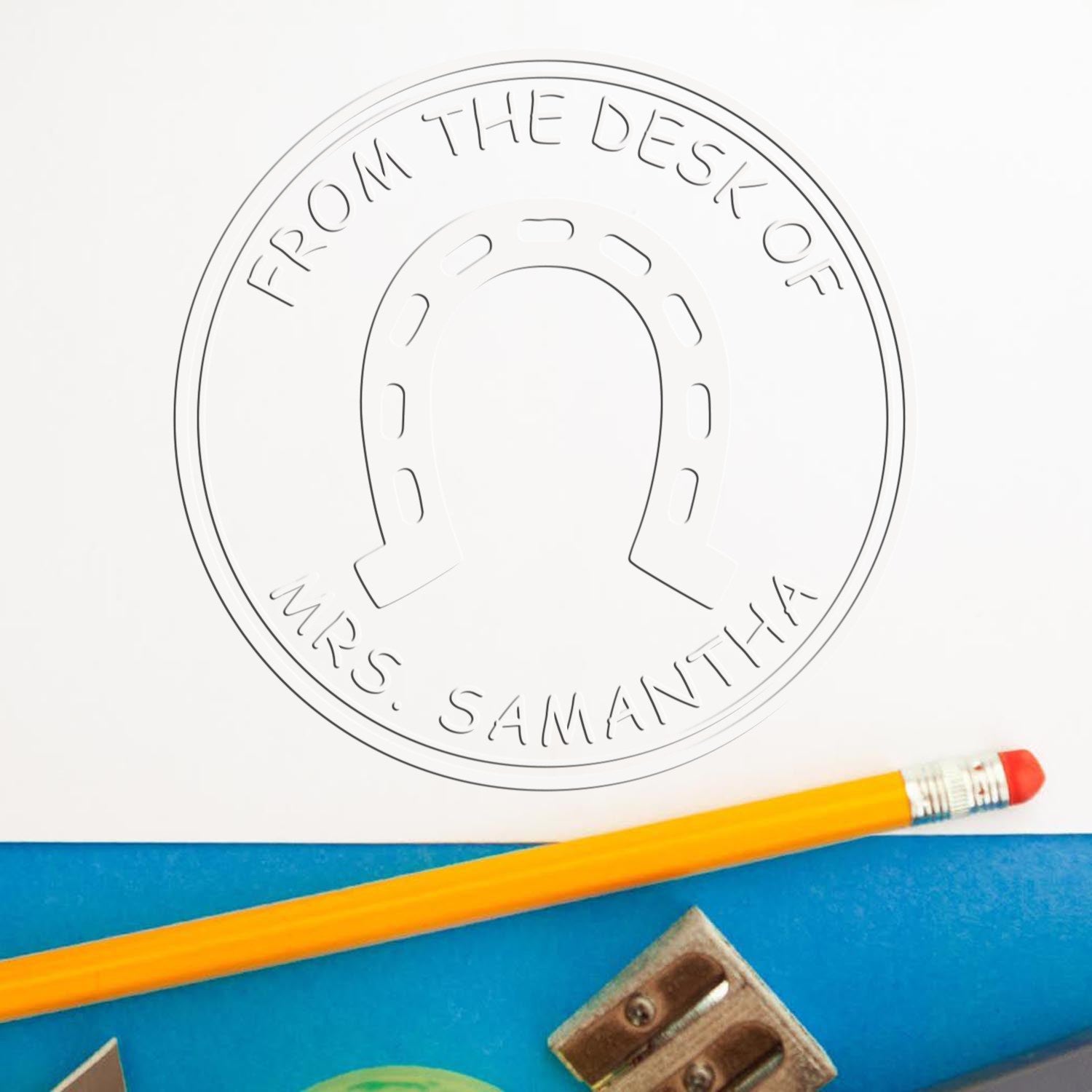 Mustang Grips Handheld Custom Book Belongs To Seal - Engineer Seal Stamps