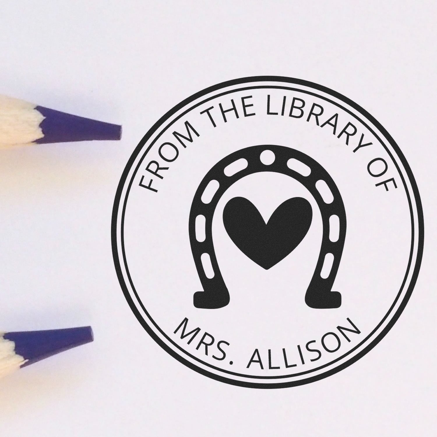 Slim Pre-Inked Canyon Gallopers Personalizable Library Collection Stamp - Engineer Seal Stamps