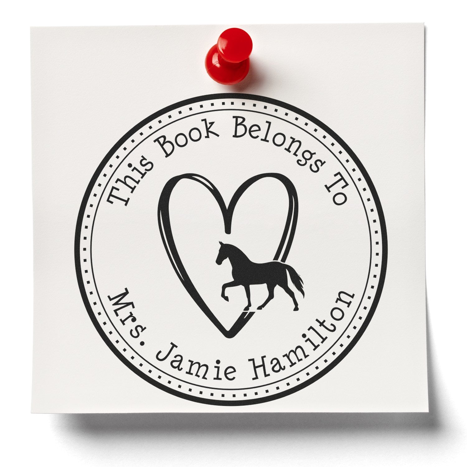 Wood Handle Thunderbolt Horse Book Property Stamp - Engineer Seal Stamps