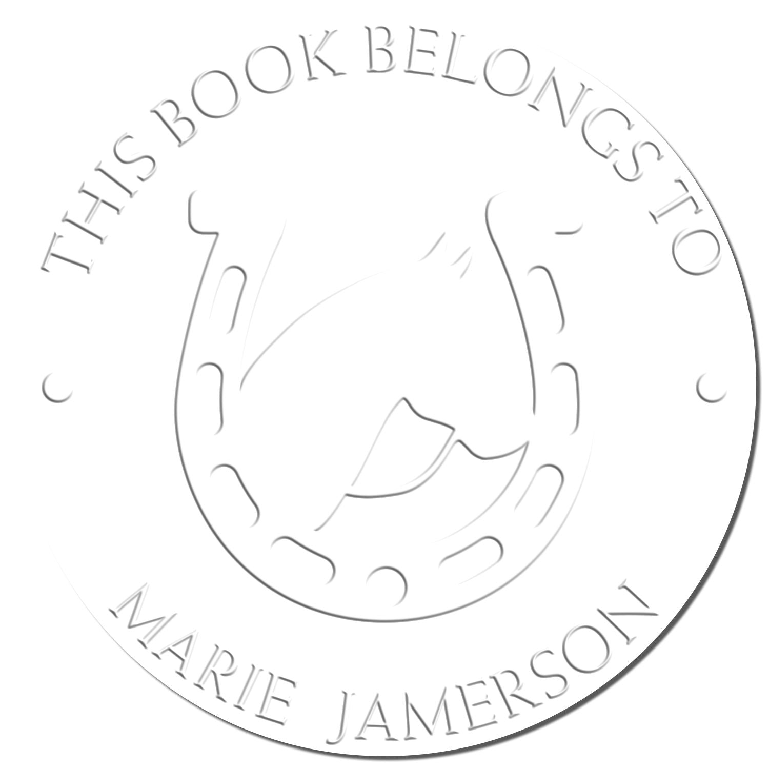 Majestic Dream Horse Hybrid Personalized Book Ownership Embossing Seal - Engineer Seal Stamps