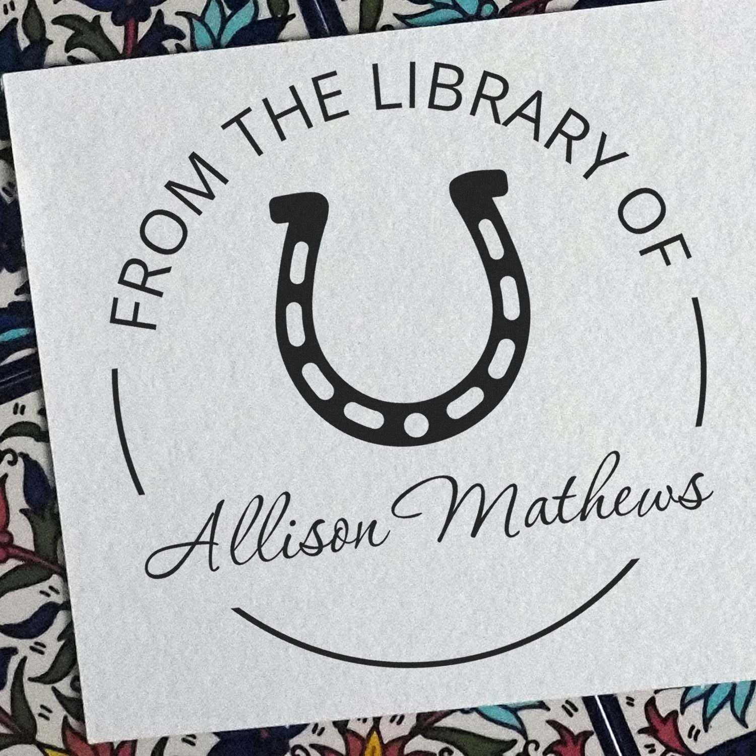 Slim Pre-Inked Rancher's Trust Horse Personalizable Book Lover Gift Stamp - Engineer Seal Stamps