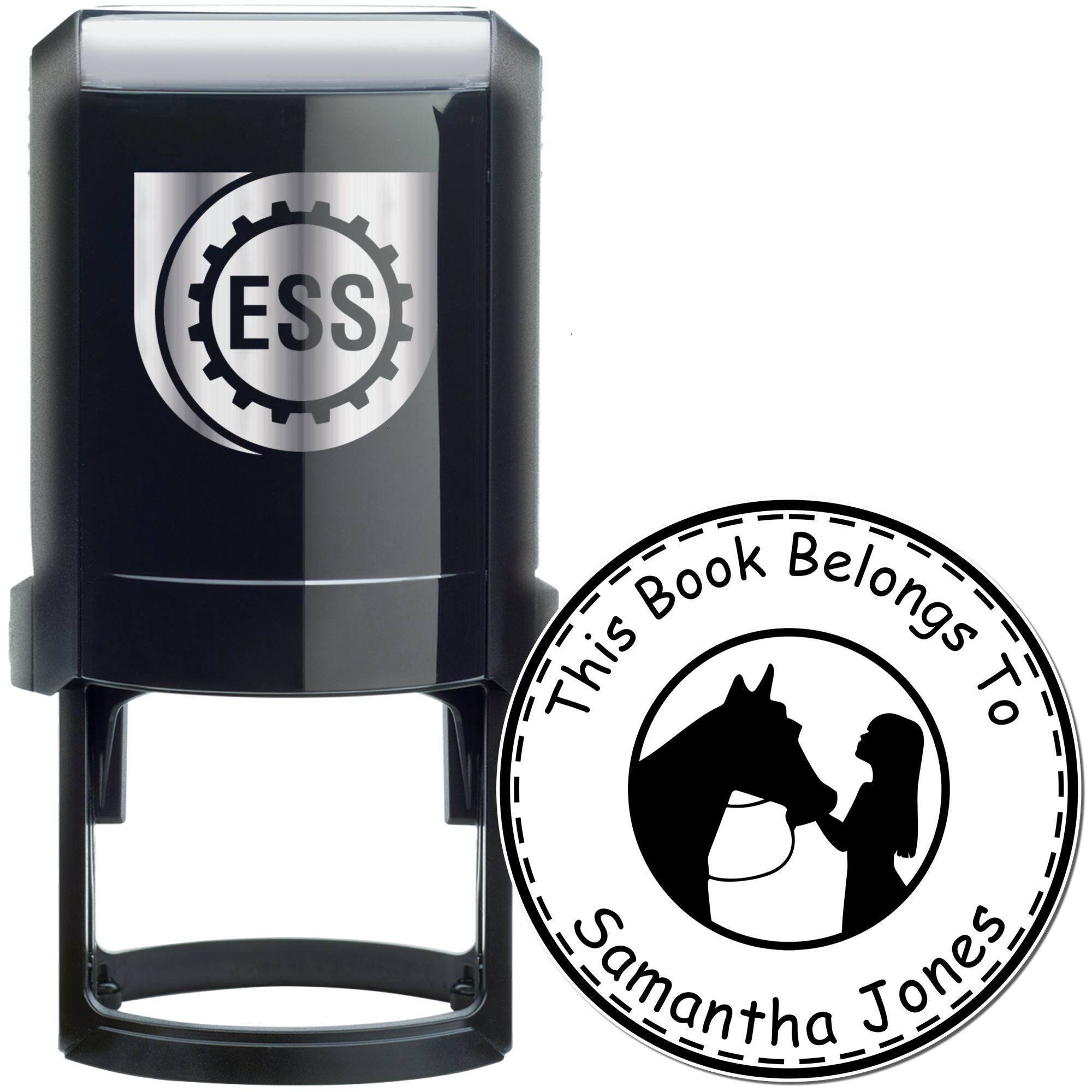 Midnight Dancer Horse Self-Inking Personalized Book Logo Stamp - Engineer Seal Stamps