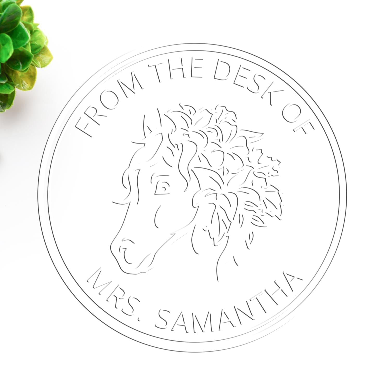 Soft Eclipse Chaser Horse Customized Bookplate Sticker Embosser