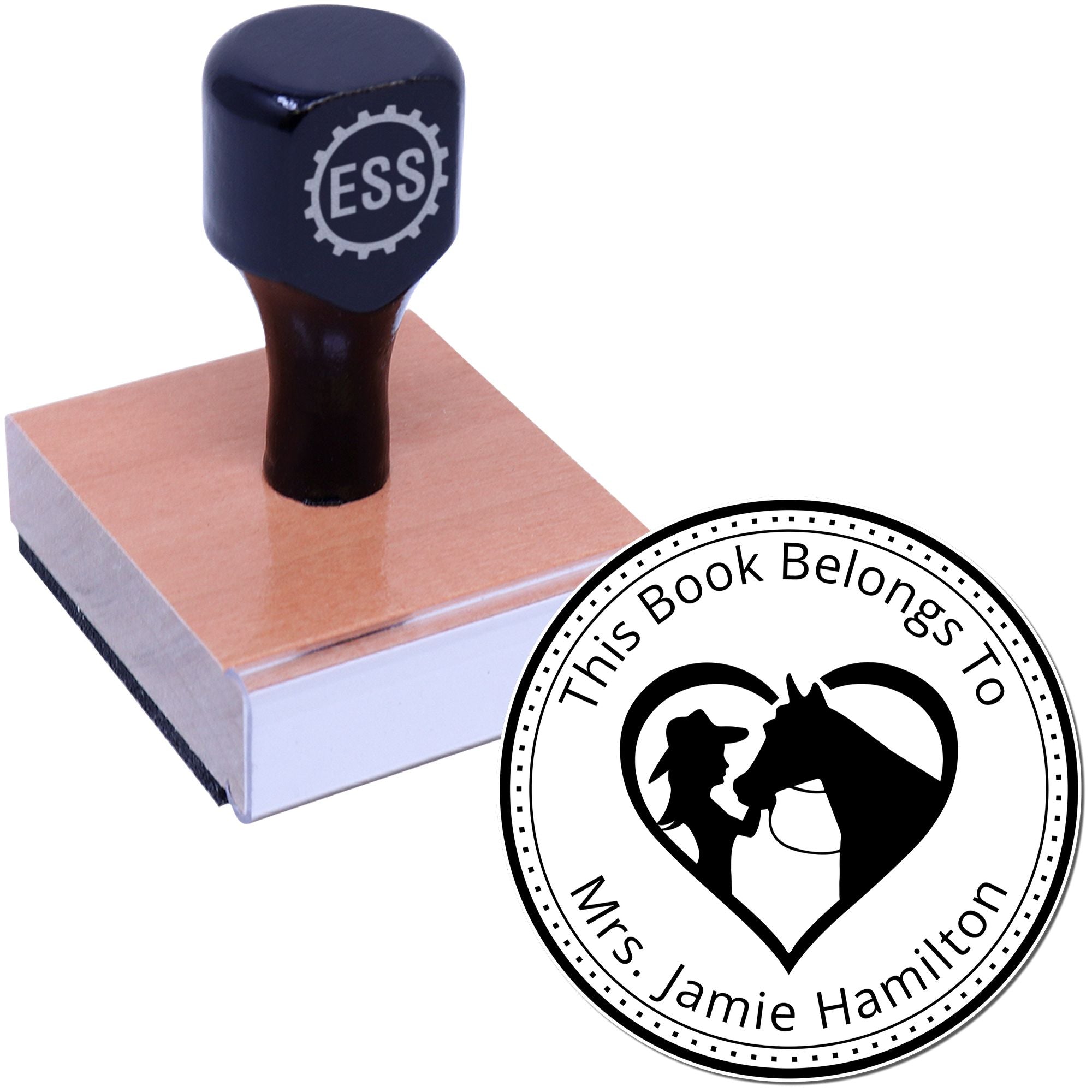 Wood Handle Starlight Gaze Horse Library Return Stamp - Engineer Seal Stamps