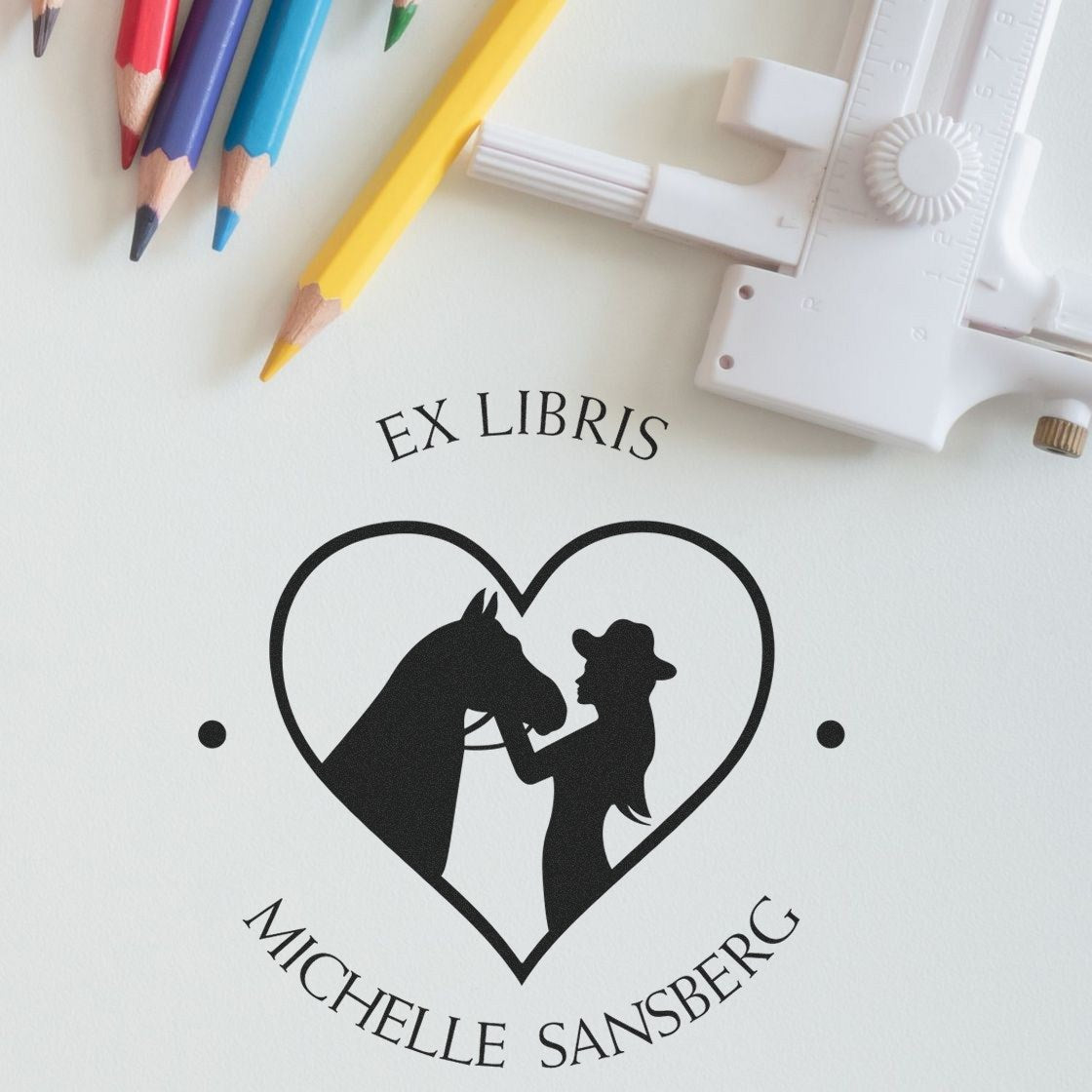 Desert Mirage Horse Self-Inking Personalized Book Personalization Stamp - Engineer Seal Stamps