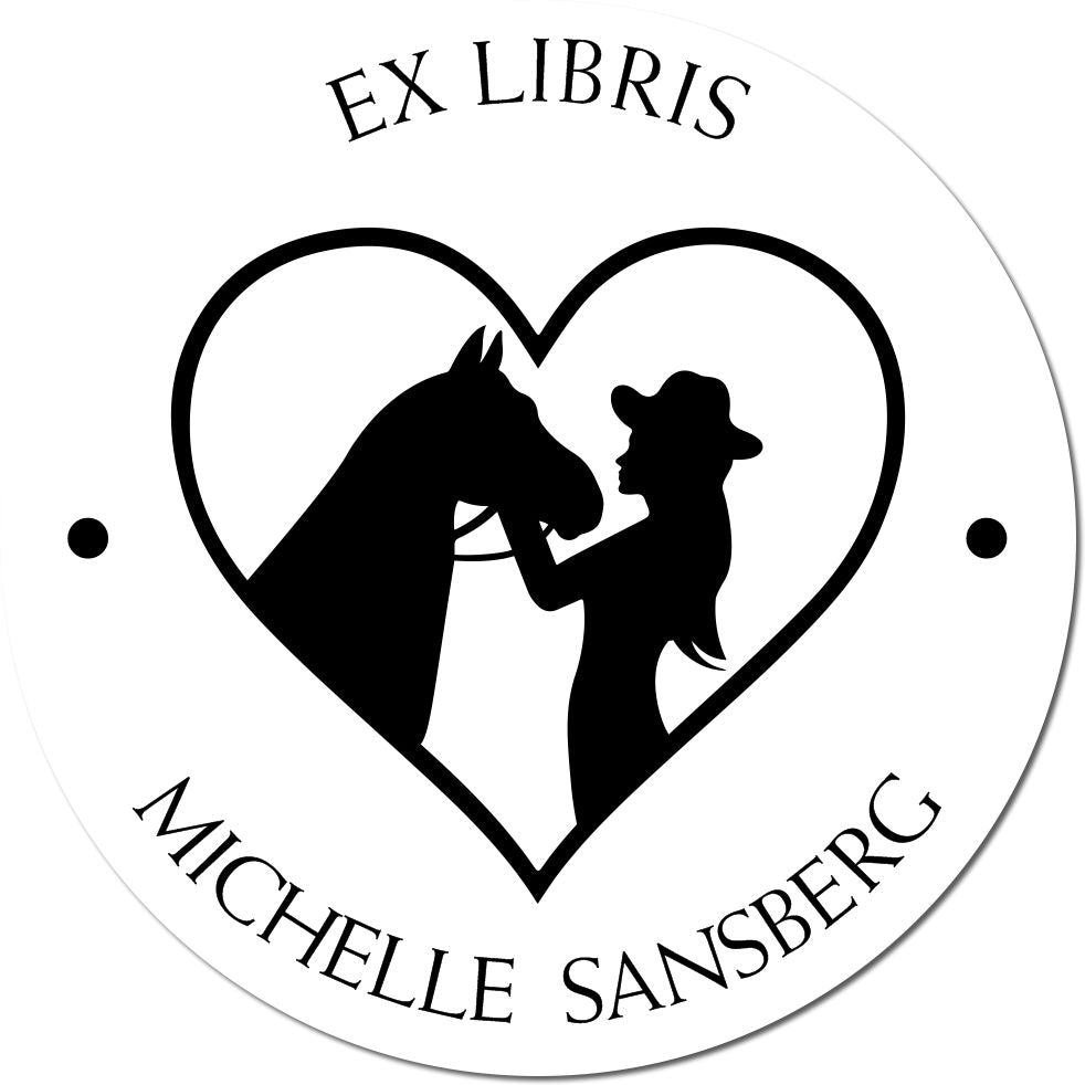 Desert Mirage Horse Self-Inking Personalized Book Personalization Stamp - Engineer Seal Stamps