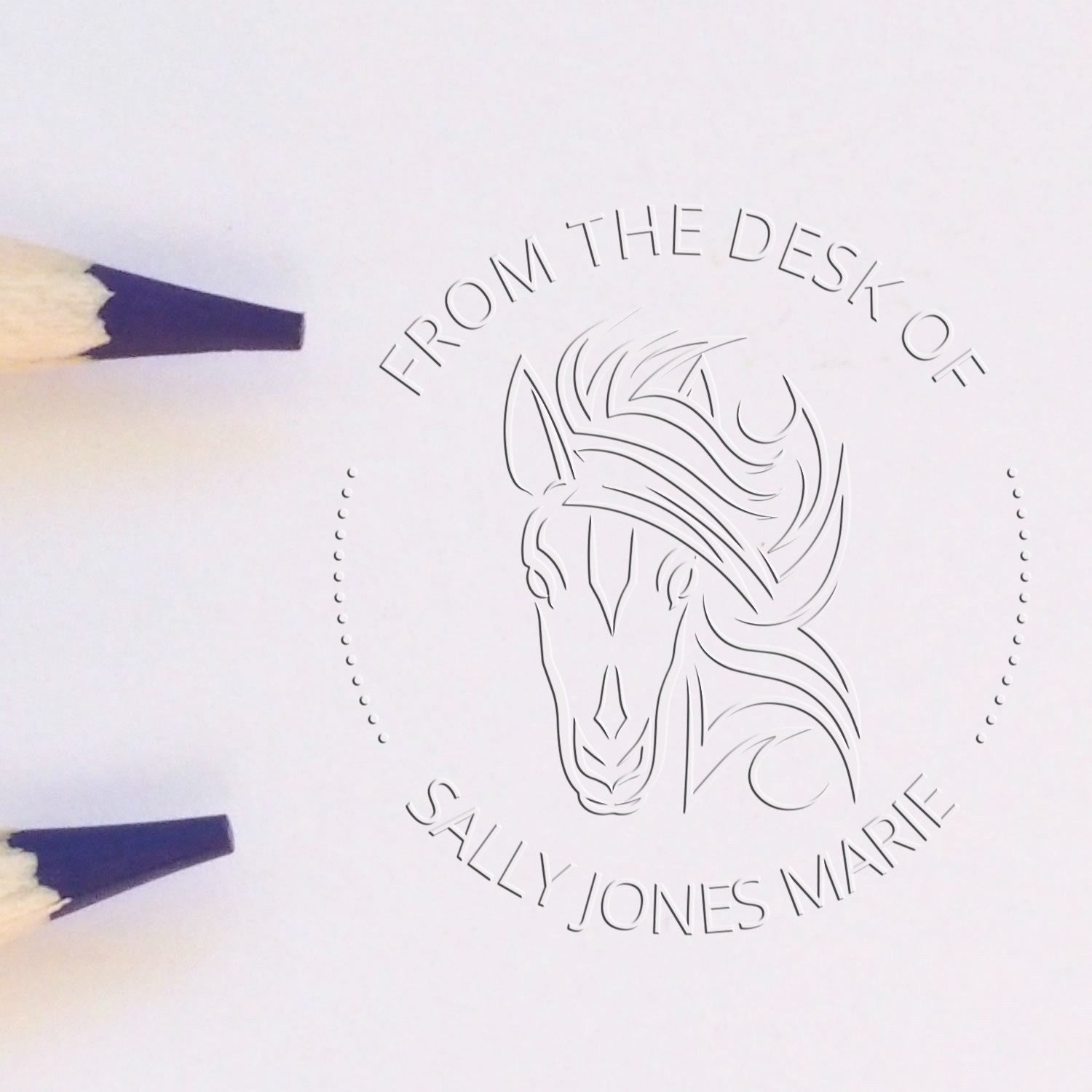 Ocean's Roar Horse Desk Custom-Made Book Label Embossing Seal - Engineer Seal Stamps